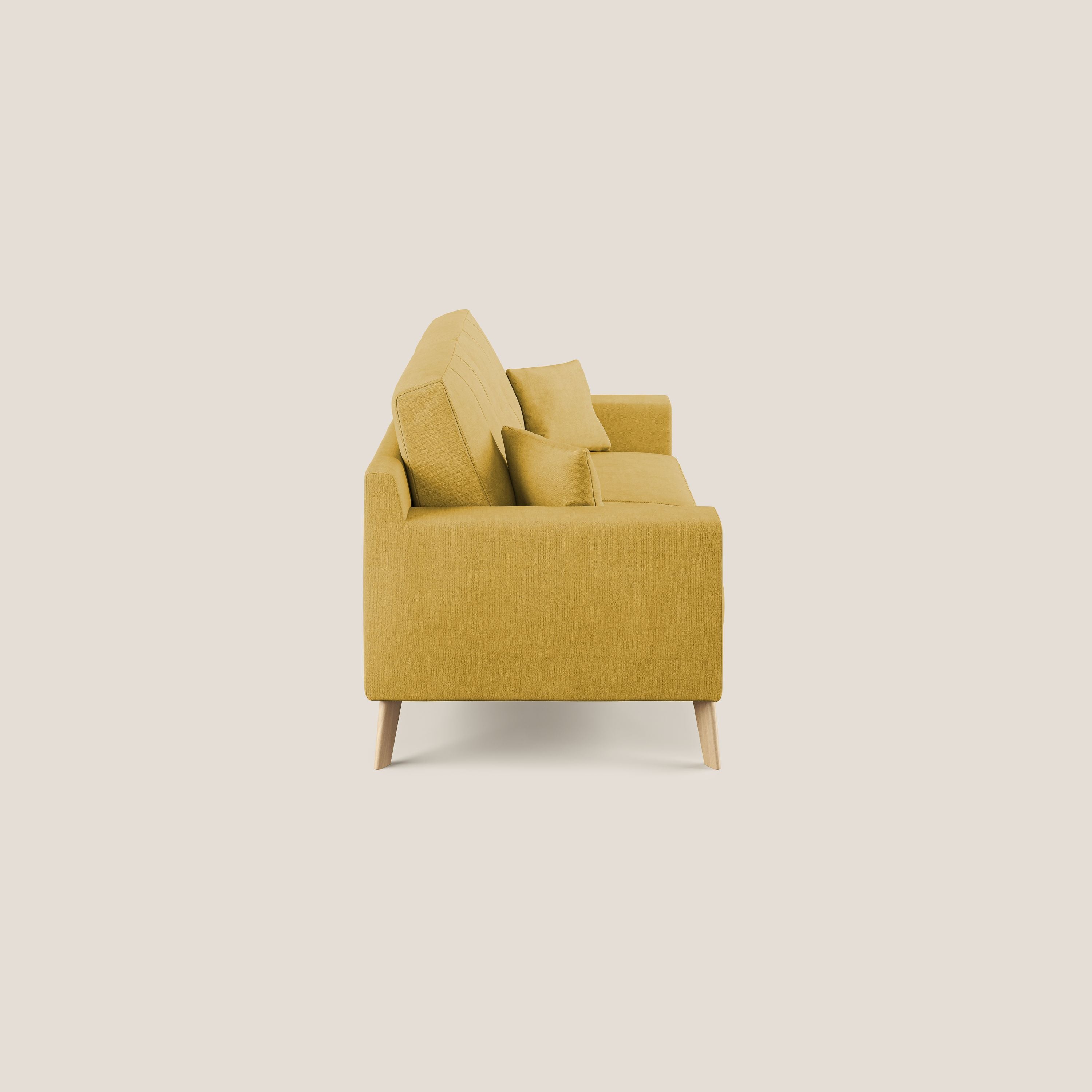 Danish divano moderno in tessuto morbido impermeabile T02 giallo - divani.store