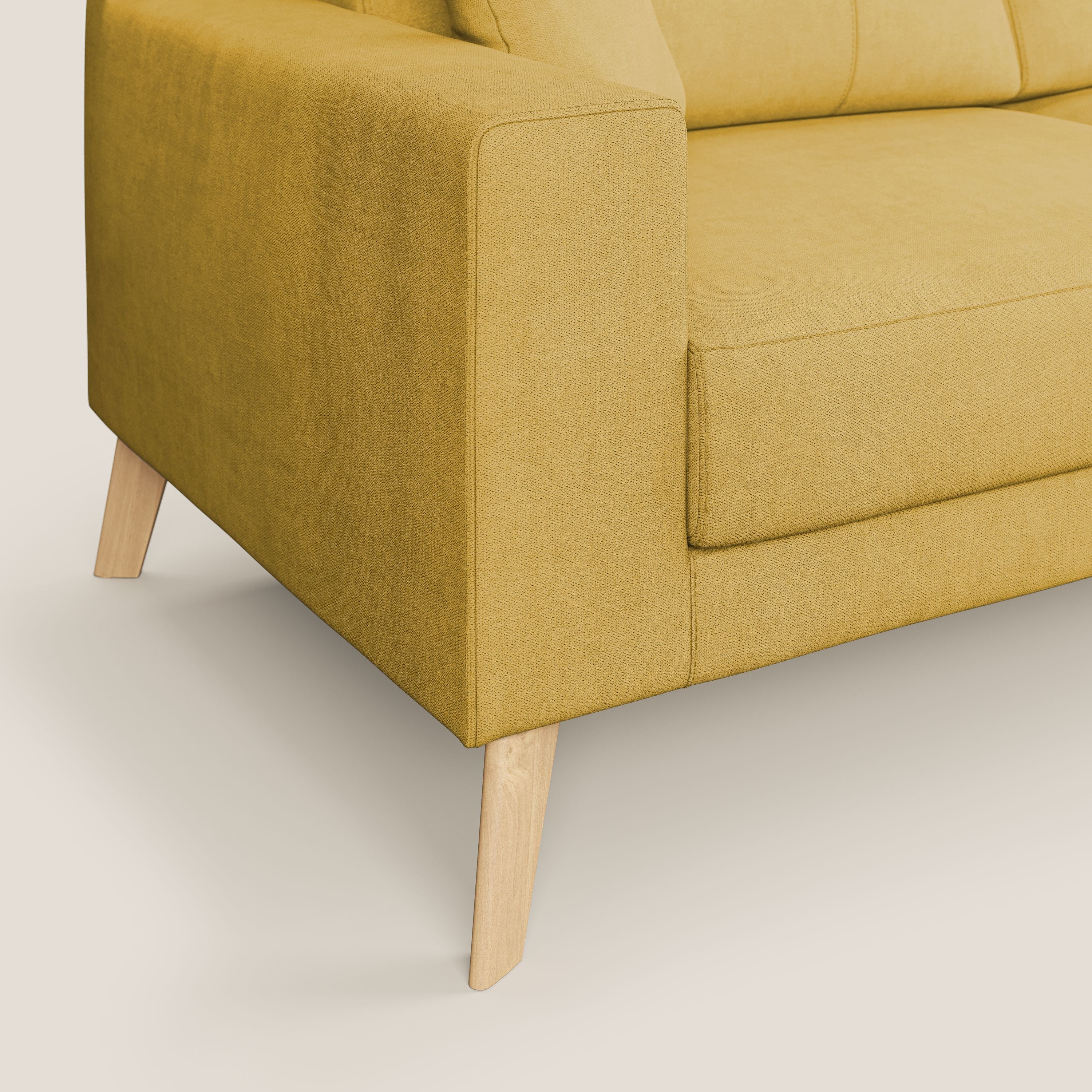 Danish divano moderno in tessuto morbido impermeabile T02 giallo - divani.store
