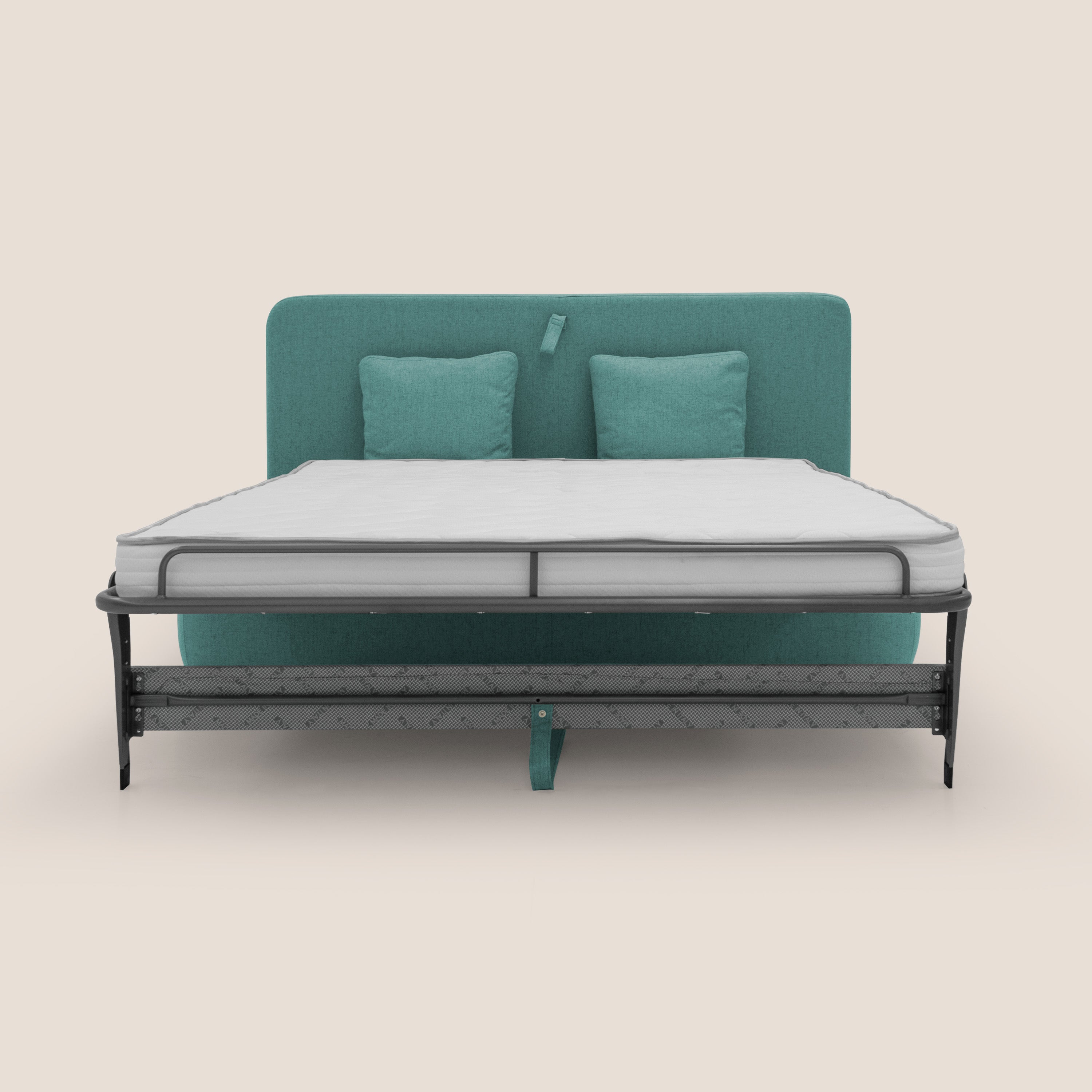 Gransasso Divano letto matrimoniale dal DESIGN innovativo in tessuto impermeabile T03 verde acqua - divani.store