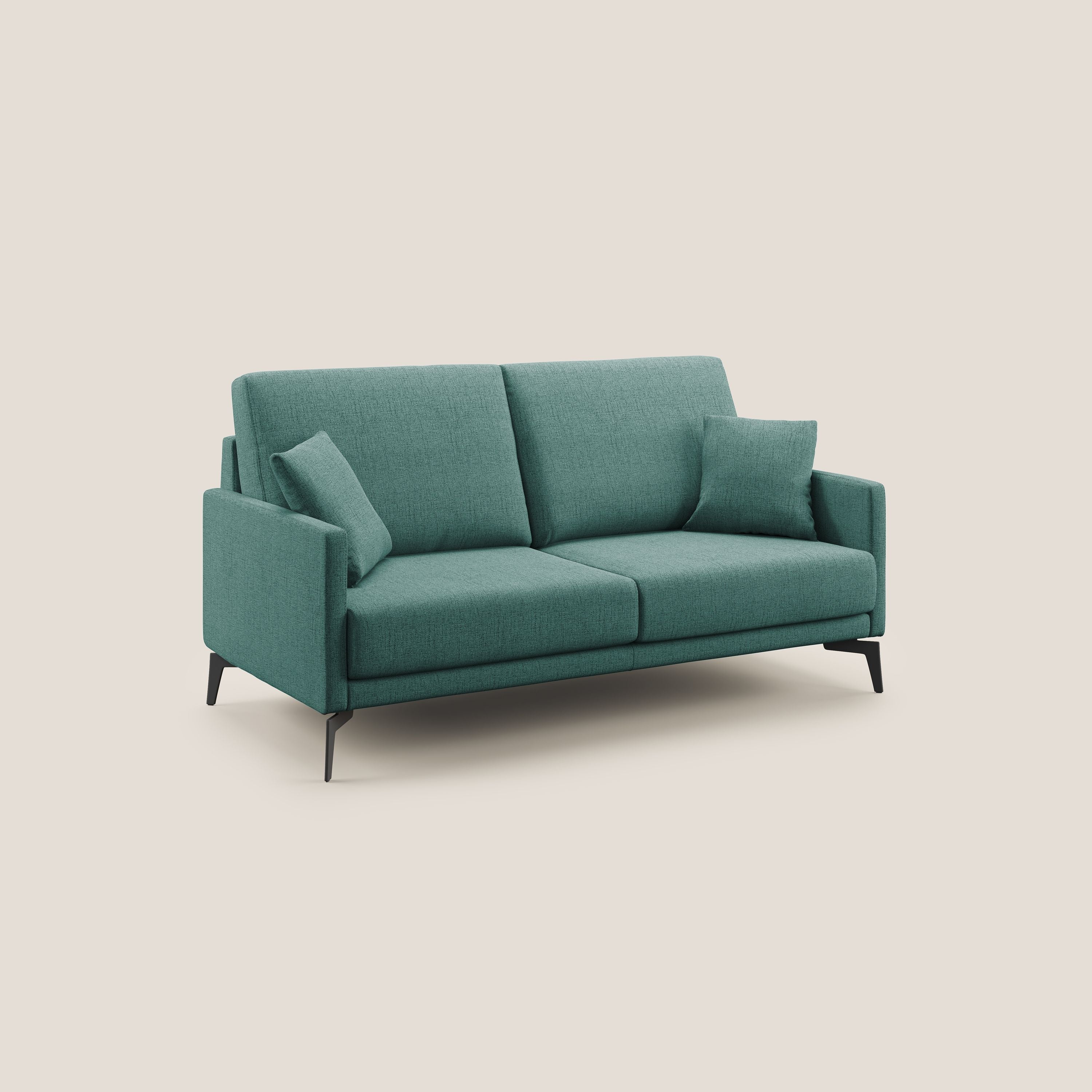 Saturno divano moderno in tessuto morbido impermeabile T03 verde acqua - divani.store
