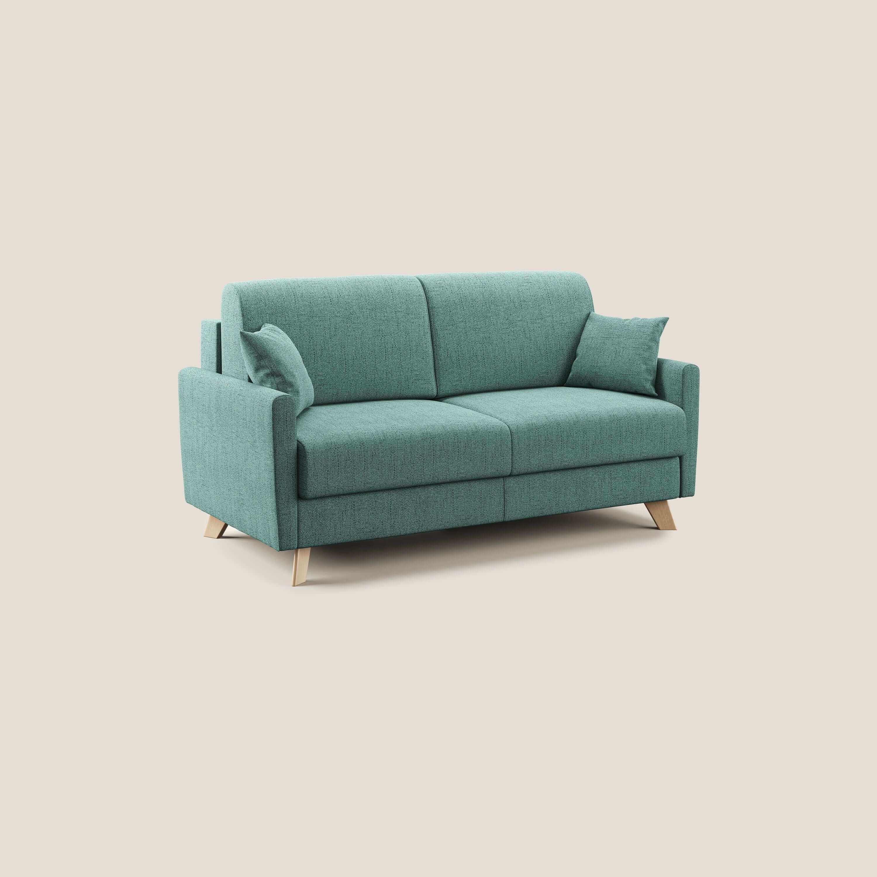 Edgar divano letto matrimoniale in tessuto felis impermeabile T03 verde acqua - divani.store