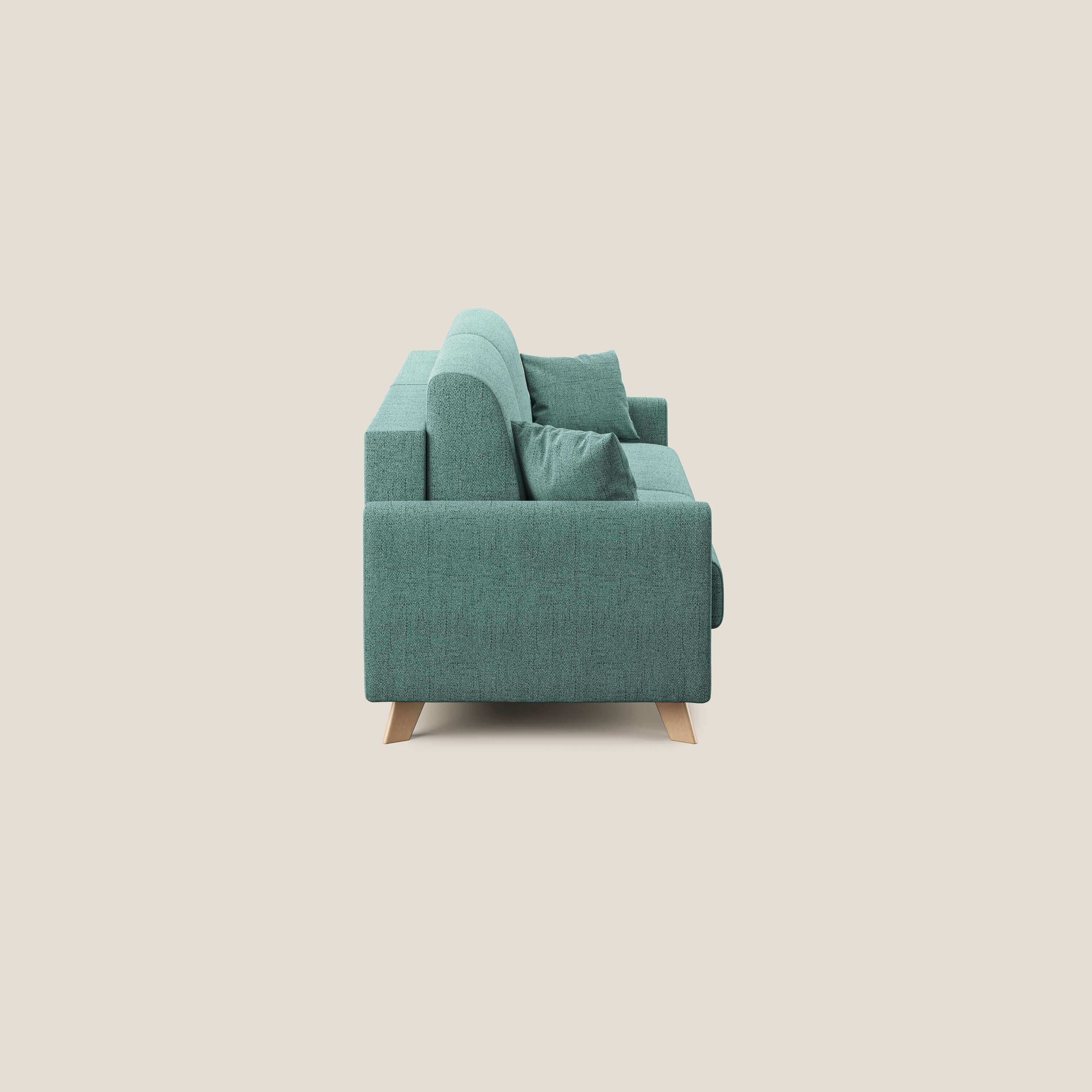 Edgar divano letto matrimoniale in tessuto felis impermeabile T03 verde acqua - divani.store