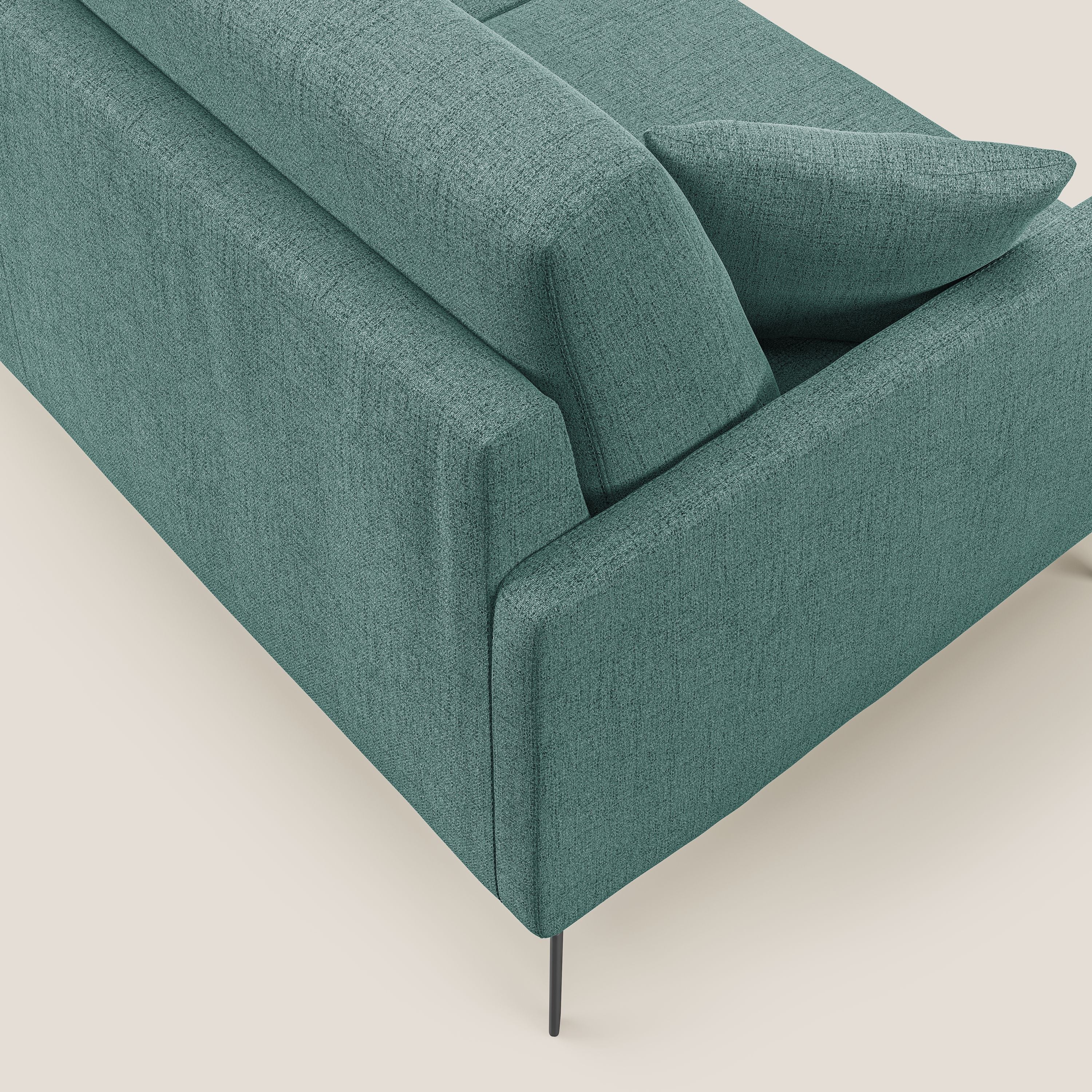 Saturno divano moderno in tessuto morbido impermeabile T03 verde acqua - divani.store