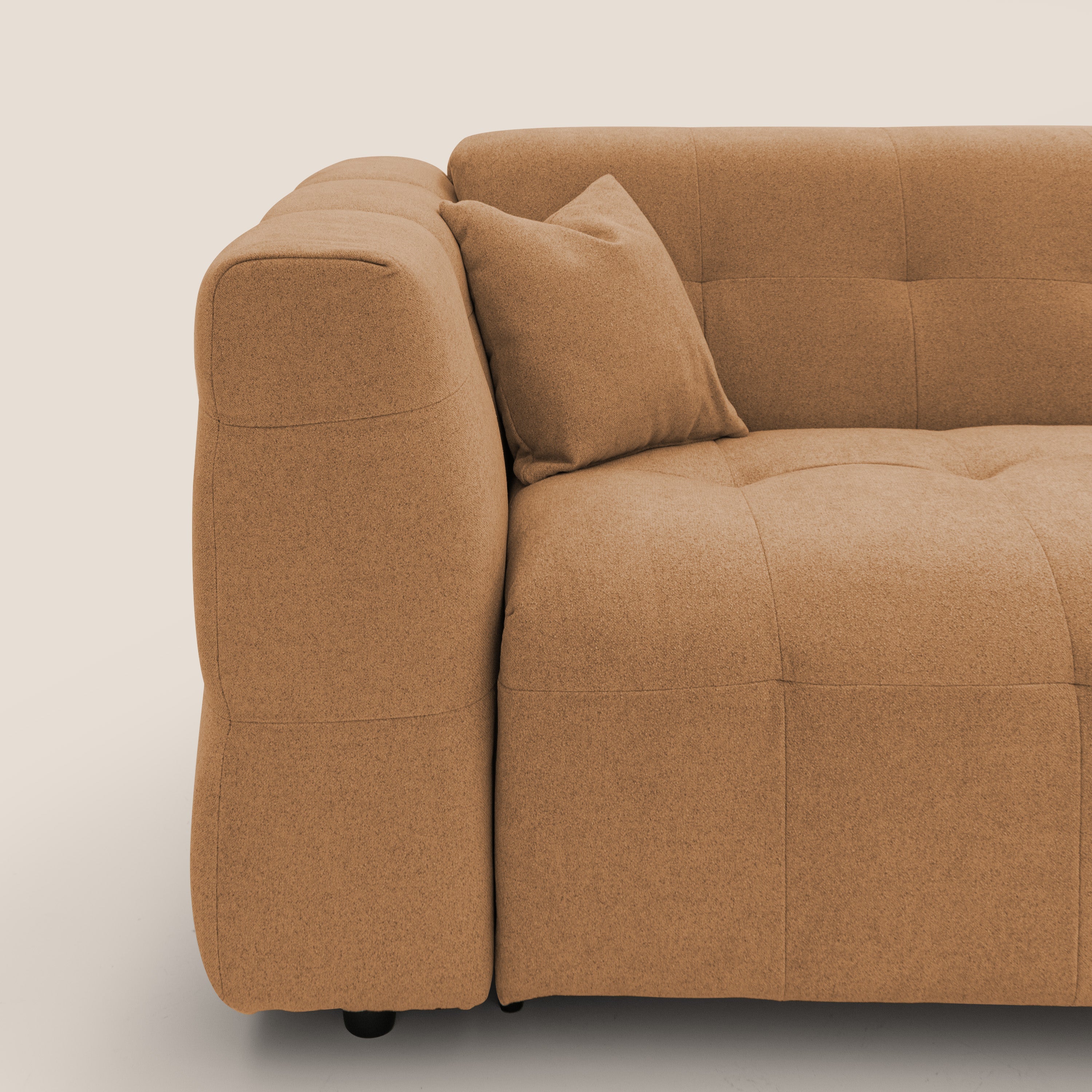 Tender Divano letto matrimoniale dal design innovativo in tessuto bouclet impermeabile T07 arancio - divani.store
