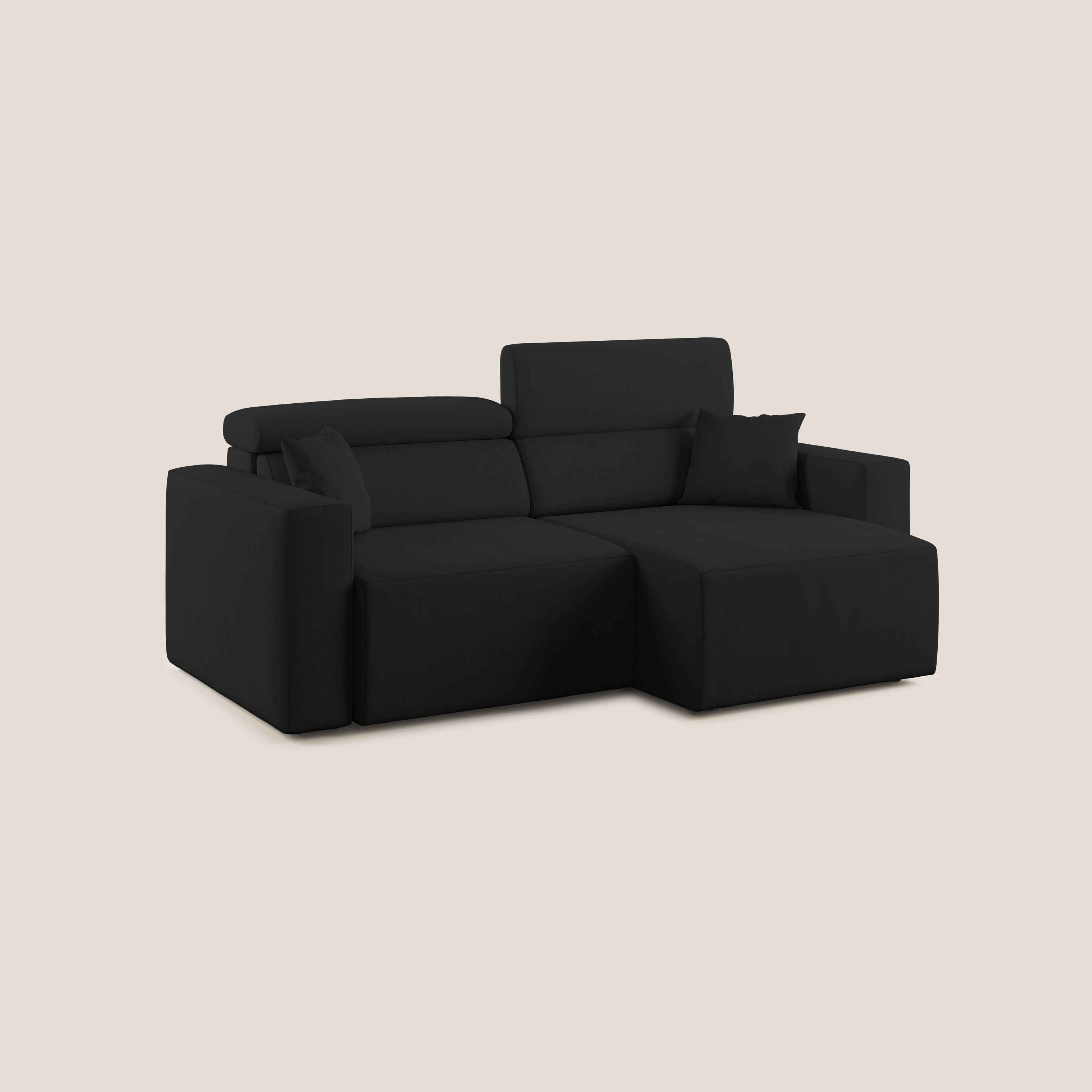 Orwell divano con seduta estraibile in microfibra smacchiabile T11 nero - divani.store