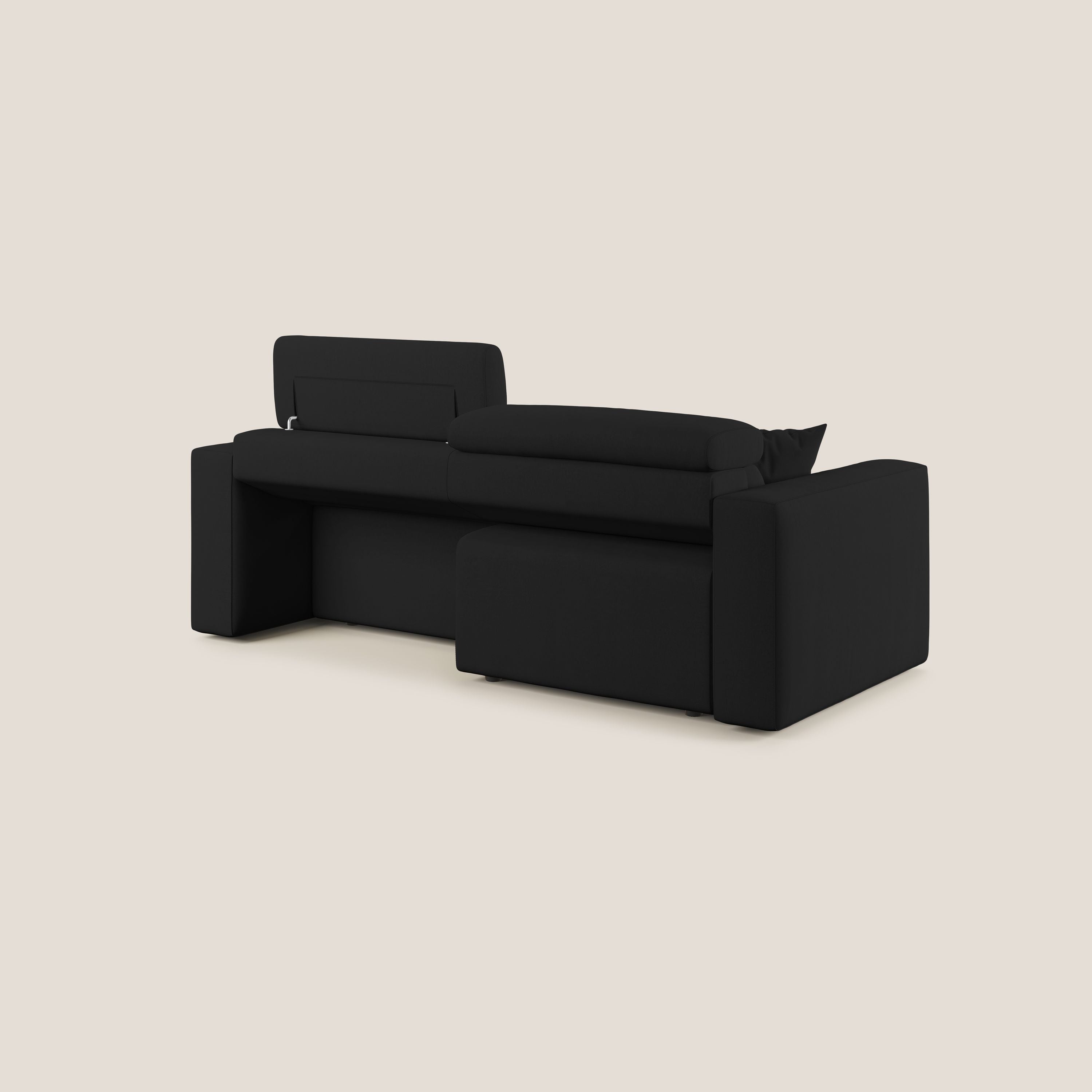 Orwell divano con seduta estraibile in microfibra smacchiabile T11 nero - divani.store