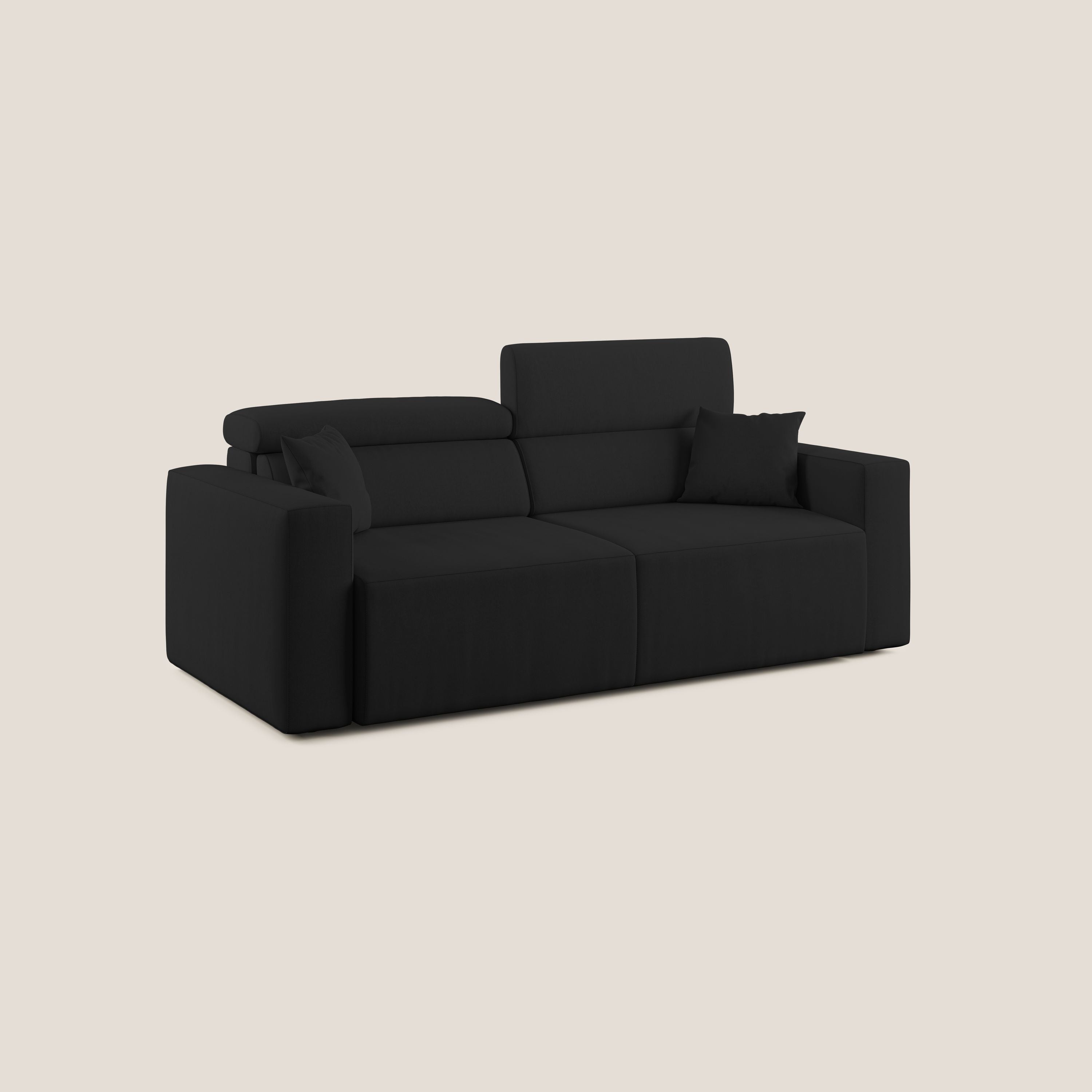 Orwell divano con seduta estraibile in microfibra smacchiabile T11 nero - divani.store