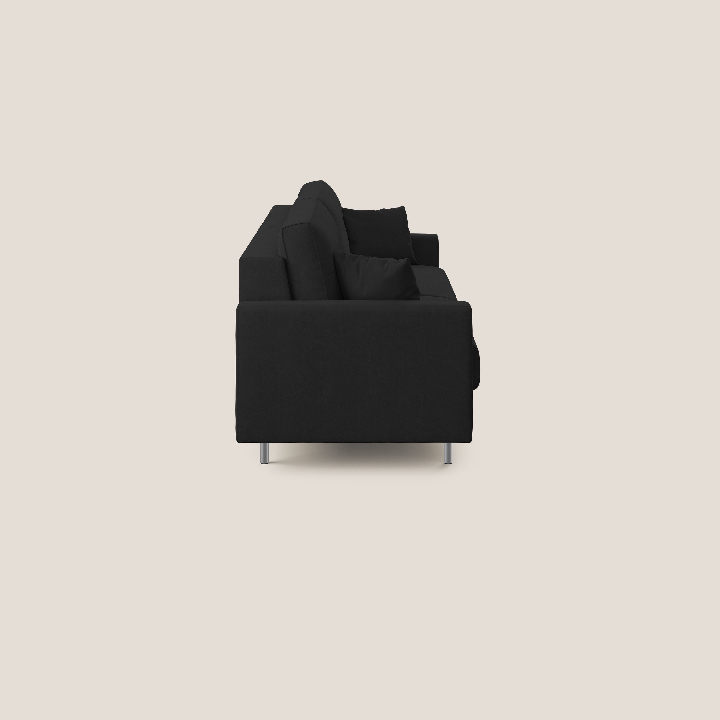 Megan divano letto matrimoniale in microfibra smacchiabile T11 nero - divani.store
