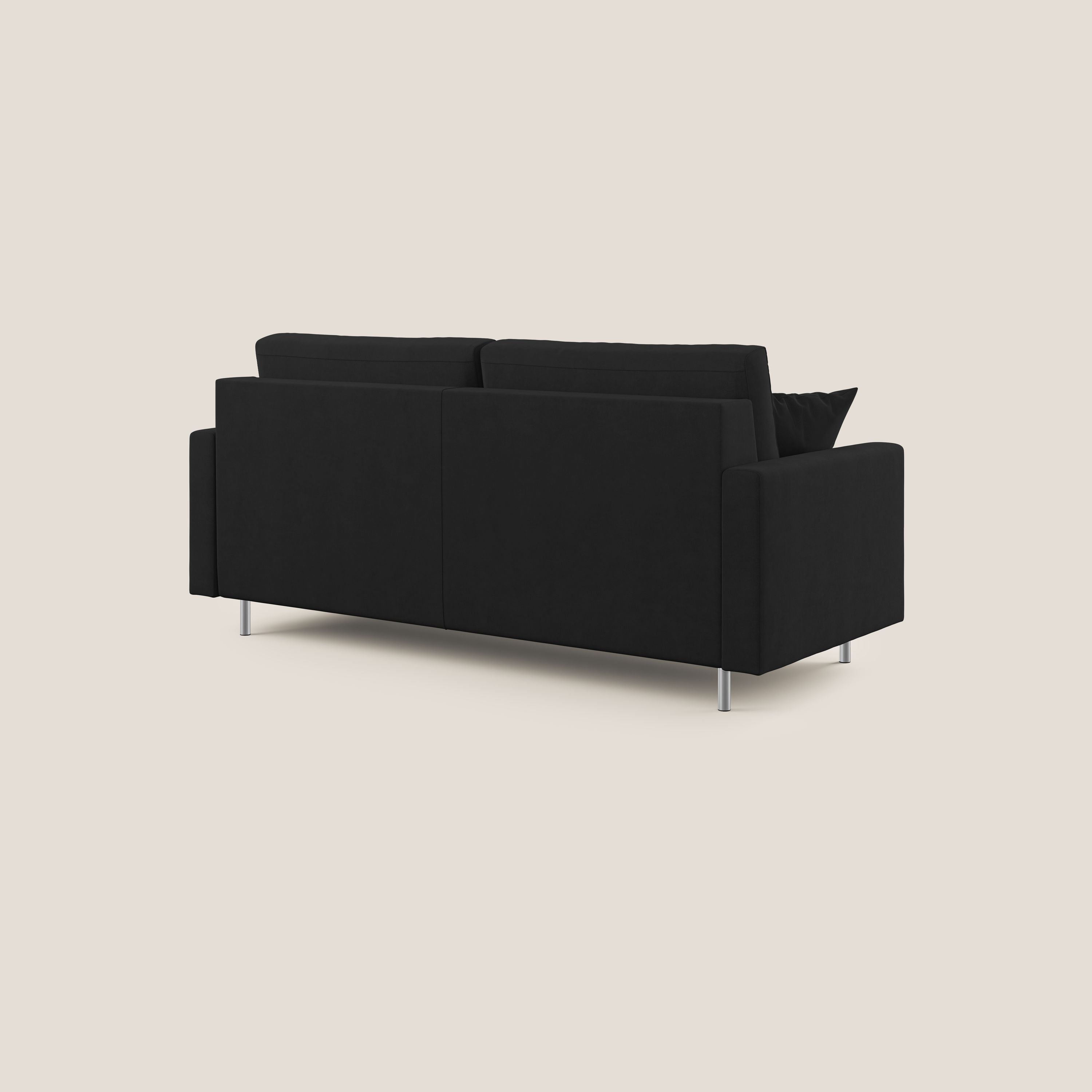Megan divano letto matrimoniale in microfibra smacchiabile T11 nero - divani.store