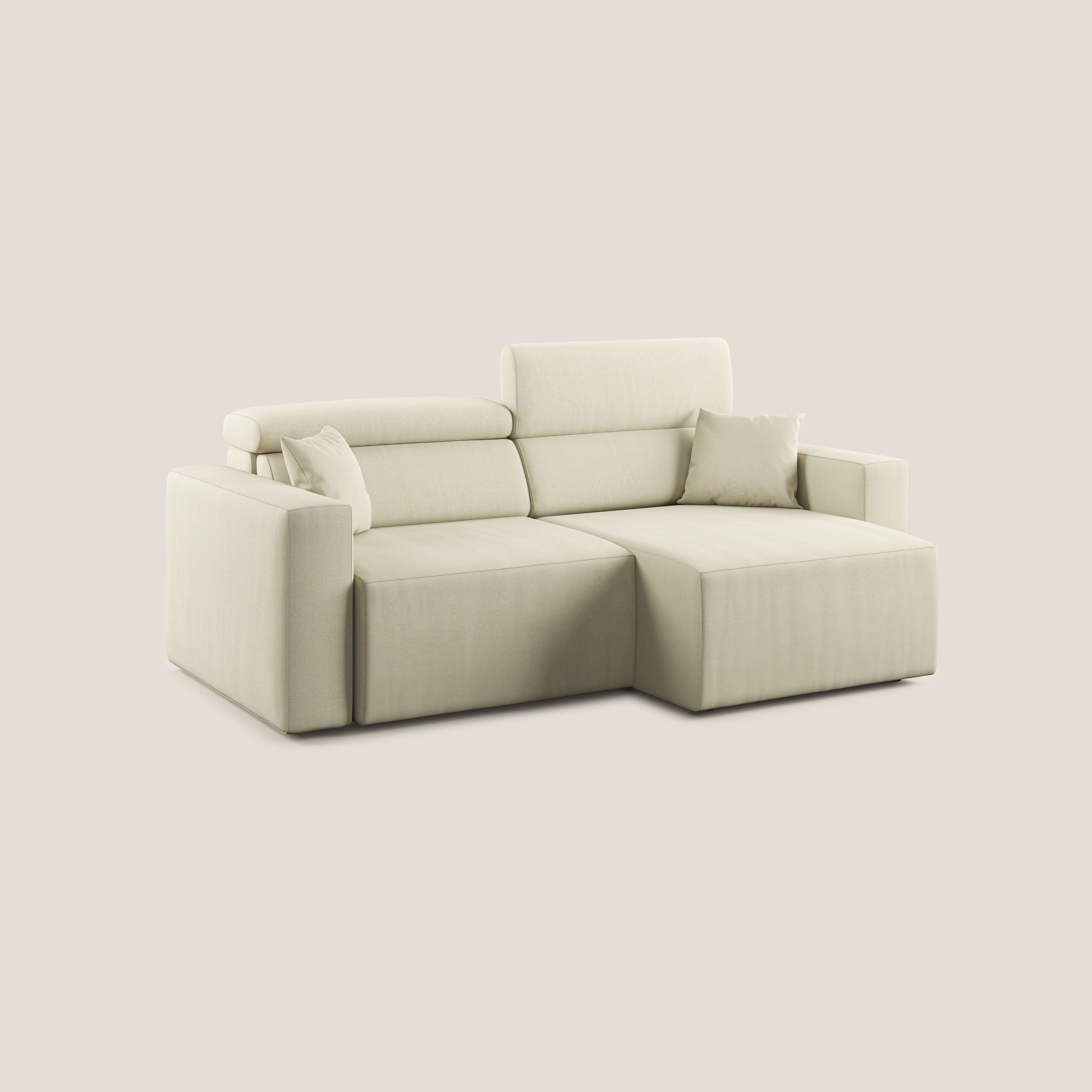 Orwell divano con seduta estraibile in microfibra smacchiabile T11 panna - divani.store