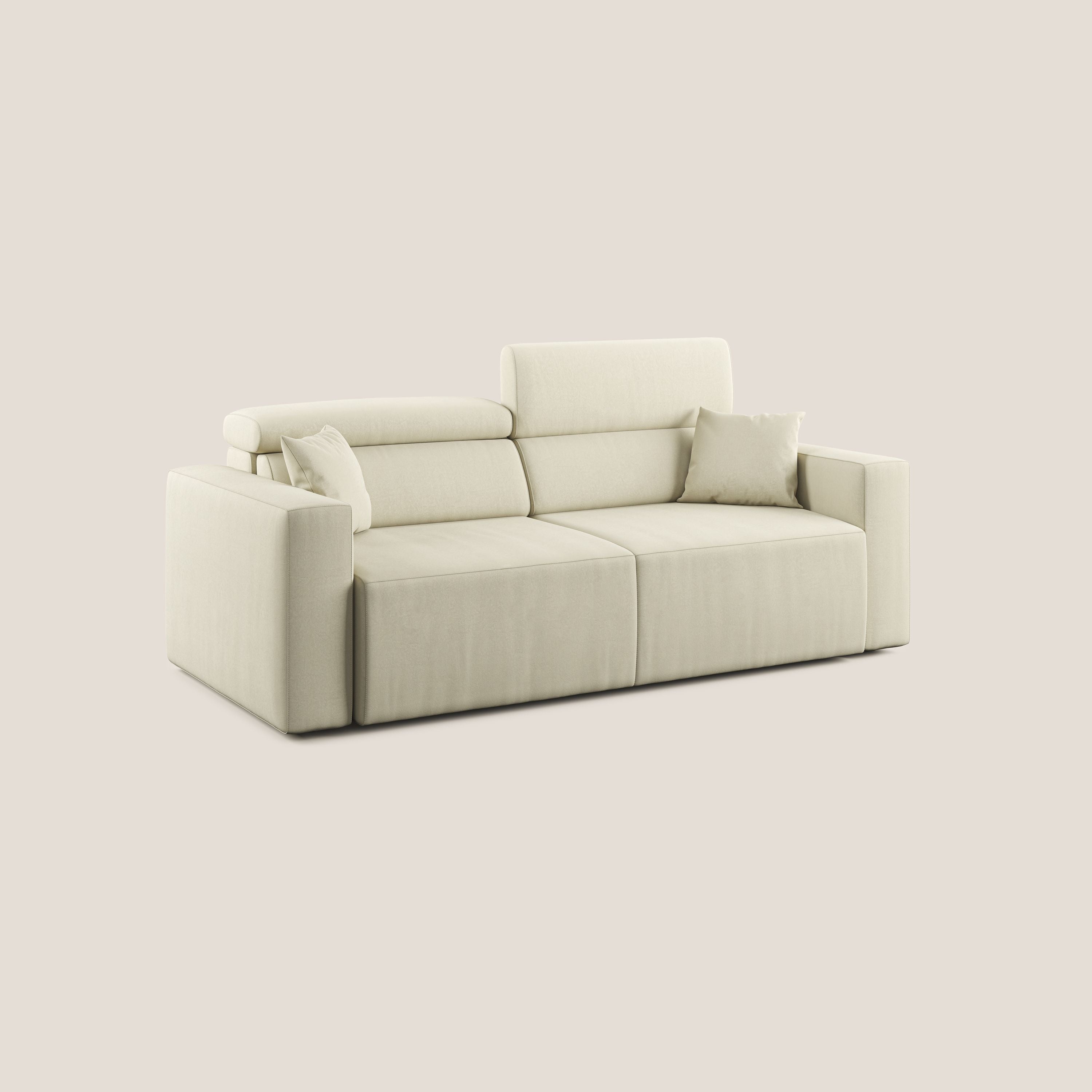 Orwell divano con seduta estraibile in microfibra smacchiabile T11 panna - divani.store