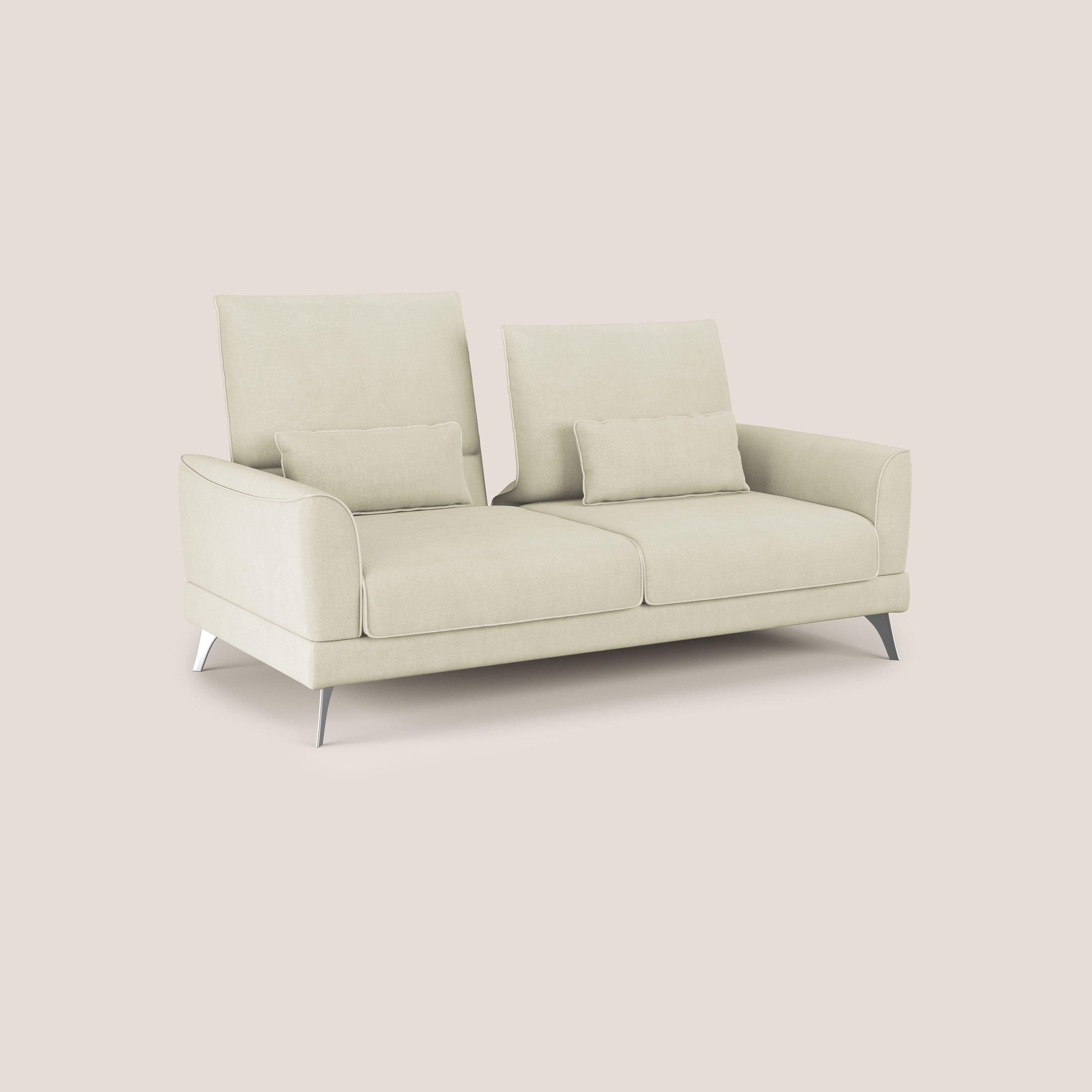 Tommy Divano relax con schienali traslanti in microfibra smacchiabile T11 panna - divani.store