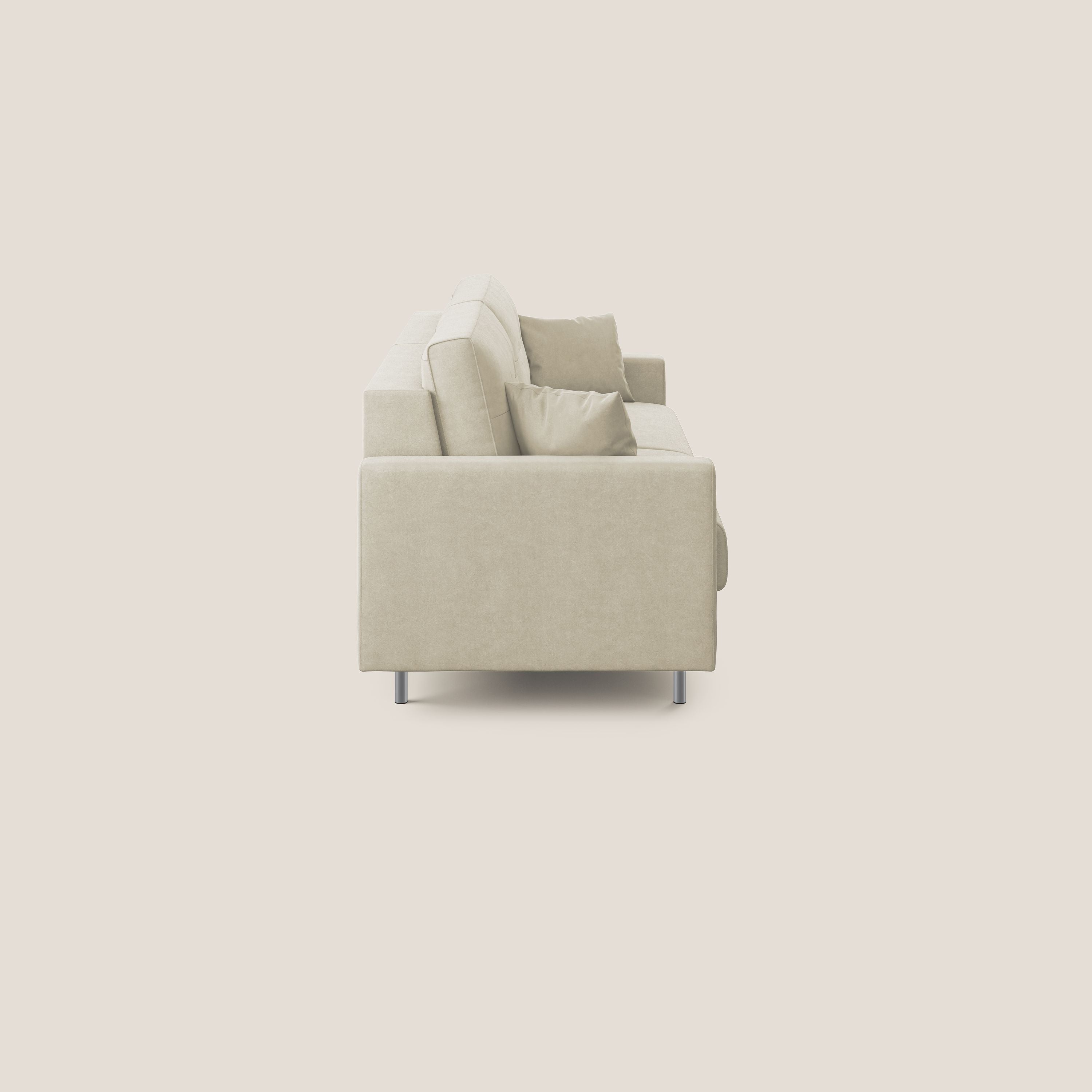 Megan divano letto matrimoniale in microfibra smacchiabile T11 panna - divani.store
