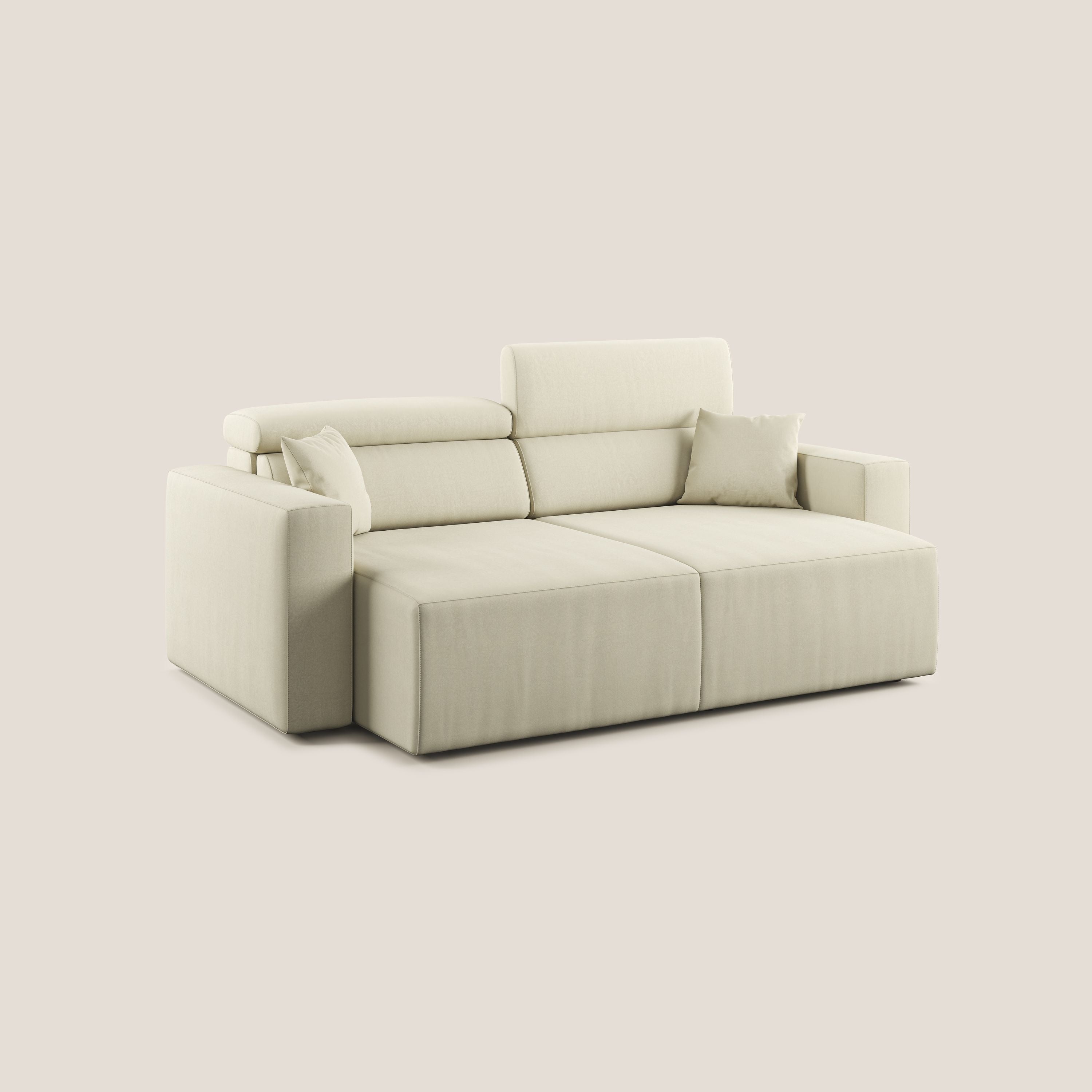 Orwell divano con seduta estraibile in microfibra smacchiabile T11 panna - divani.store
