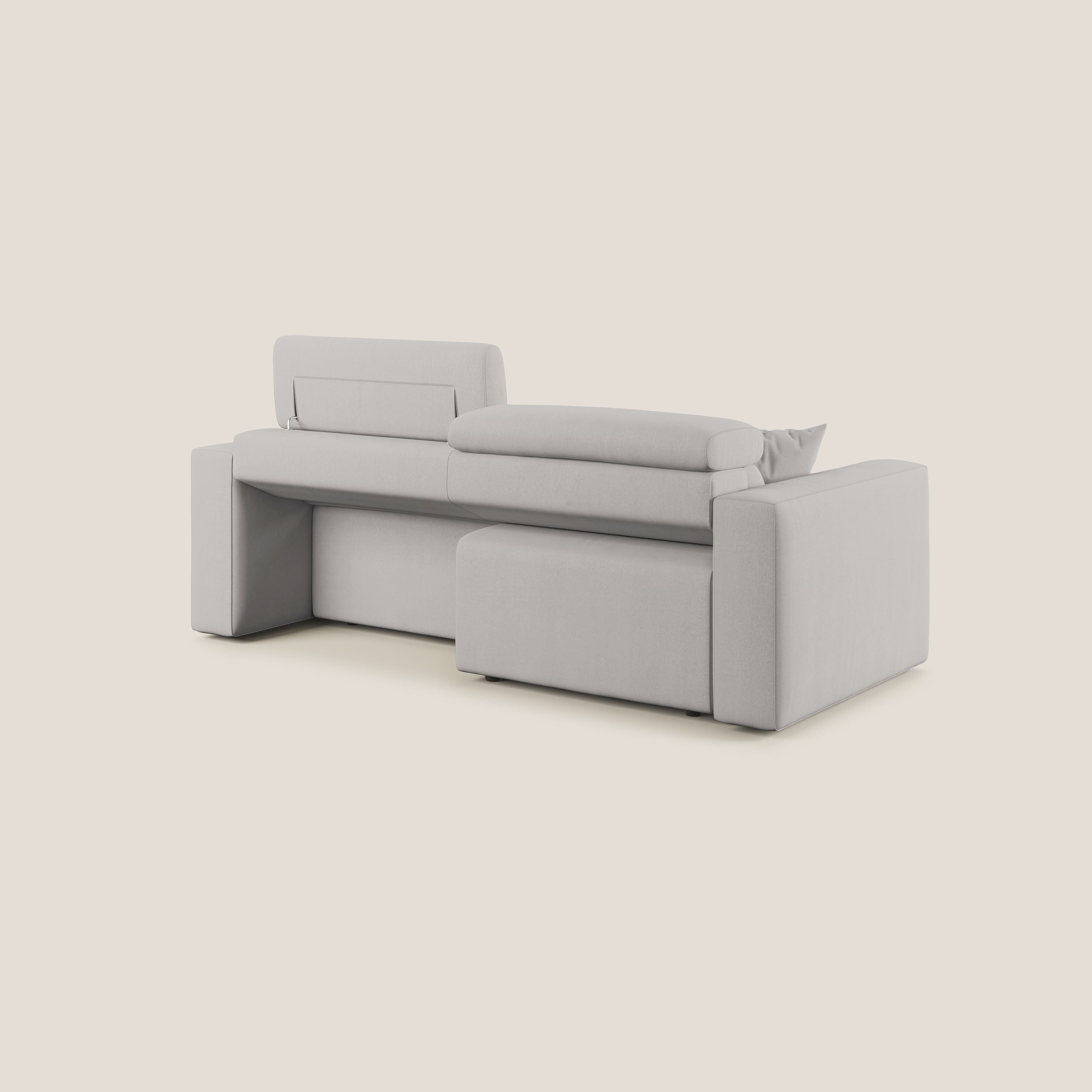 Orwell divano con seduta estraibile in microfibra smacchiabile T11 grigio chiaro - divani.store