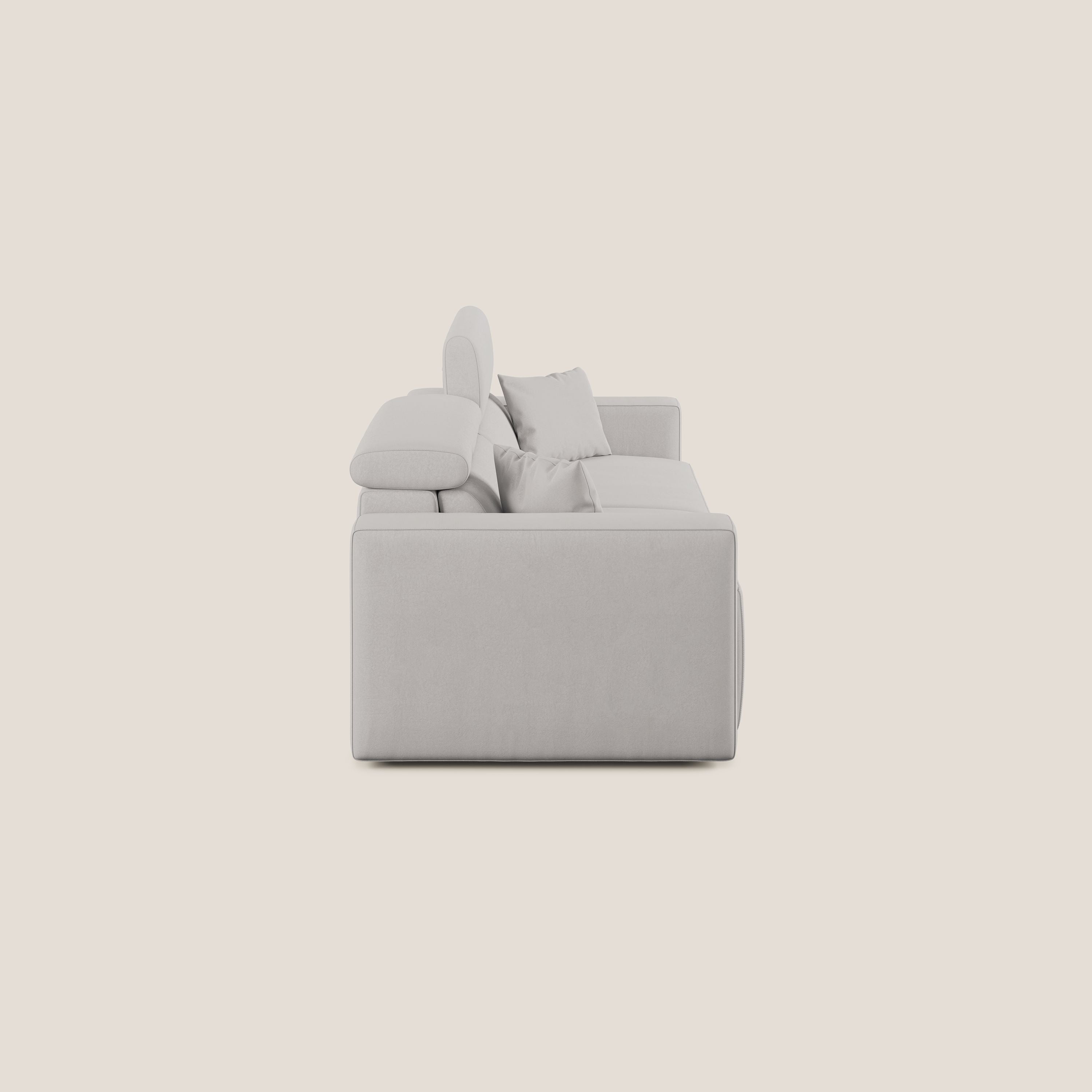 Orwell divano con seduta estraibile in microfibra smacchiabile T11 grigio chiaro - divani.store