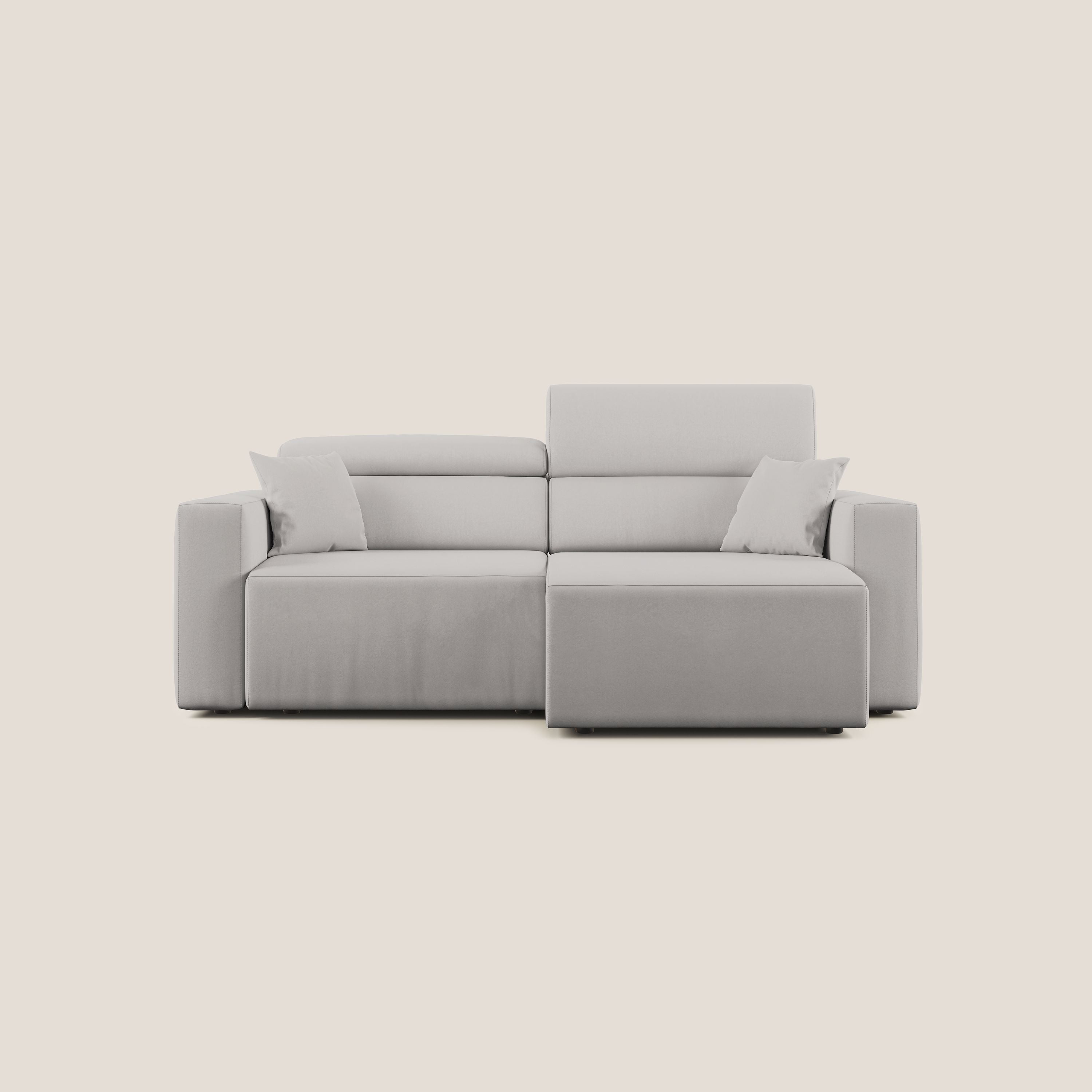 Orwell divano con seduta estraibile in microfibra smacchiabile T11 grigio chiaro - divani.store