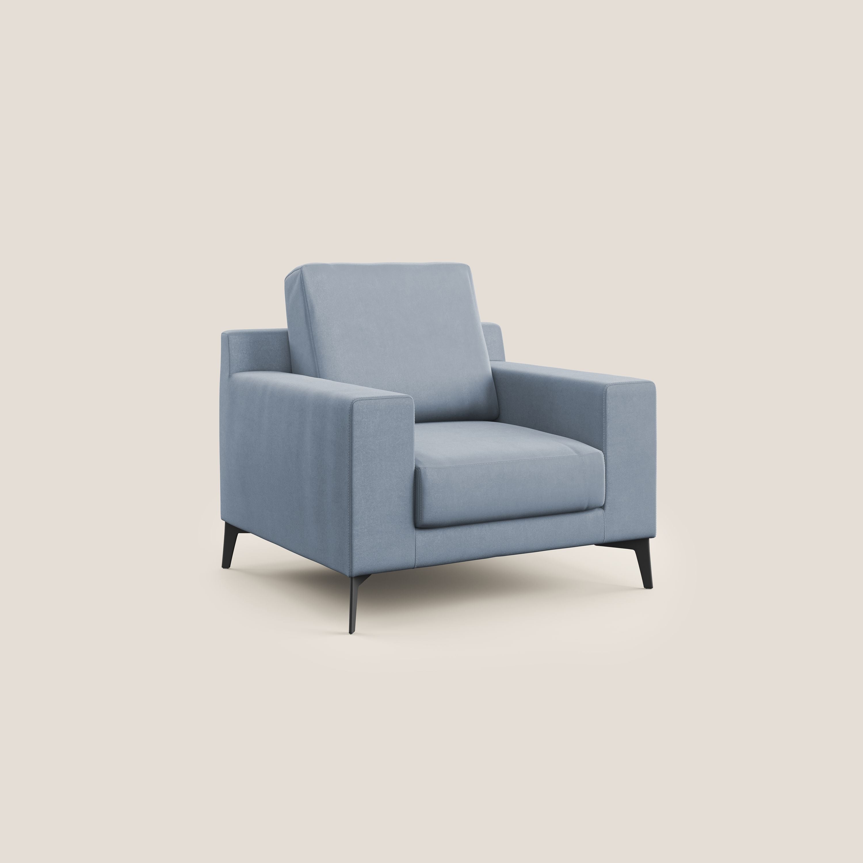Prestige poltroncina moderna in microfibra smacchiabile T11 carta da zucchero - divani.store