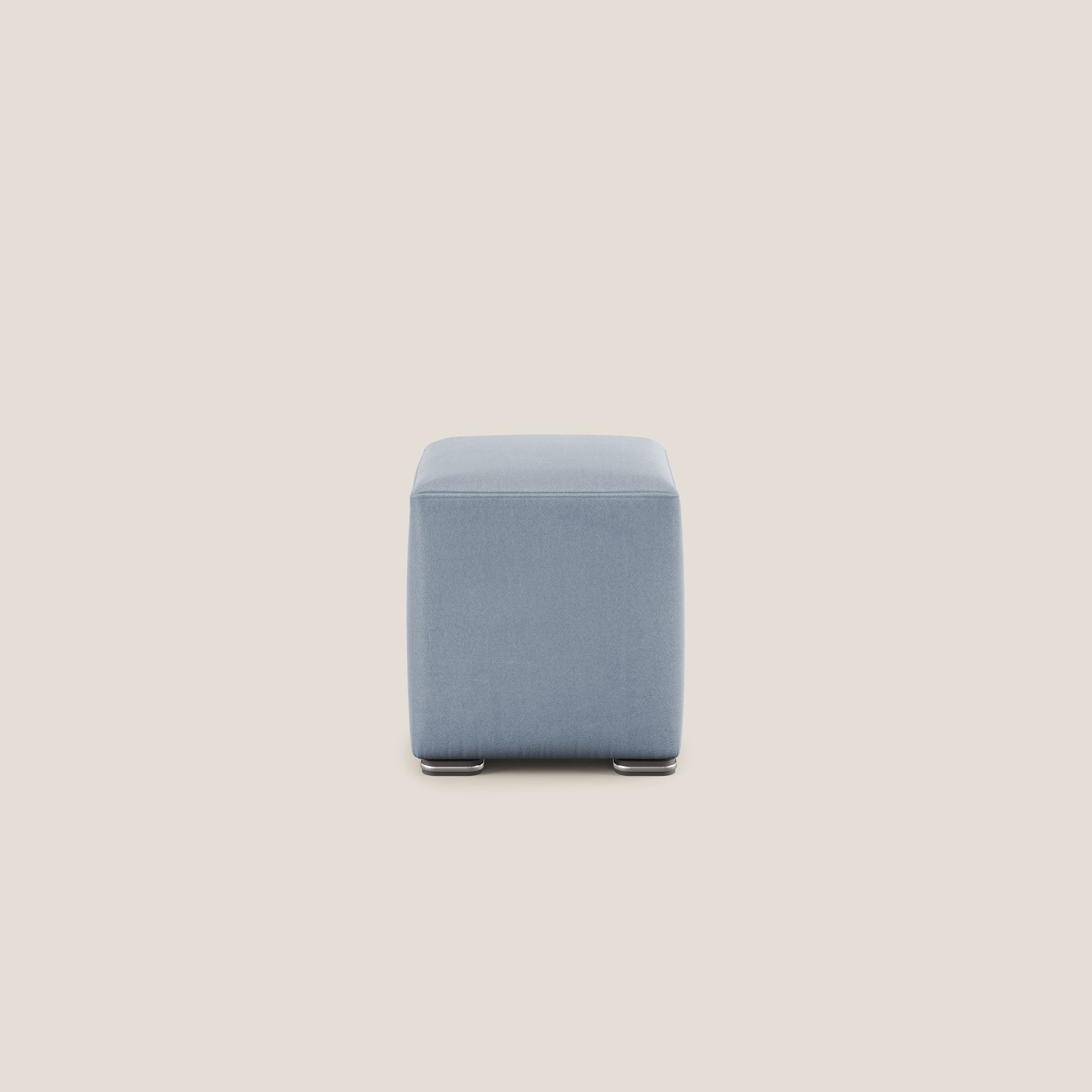 Cube pouf in microfibra smacchiabile T11 carta da zucchero - divani.store