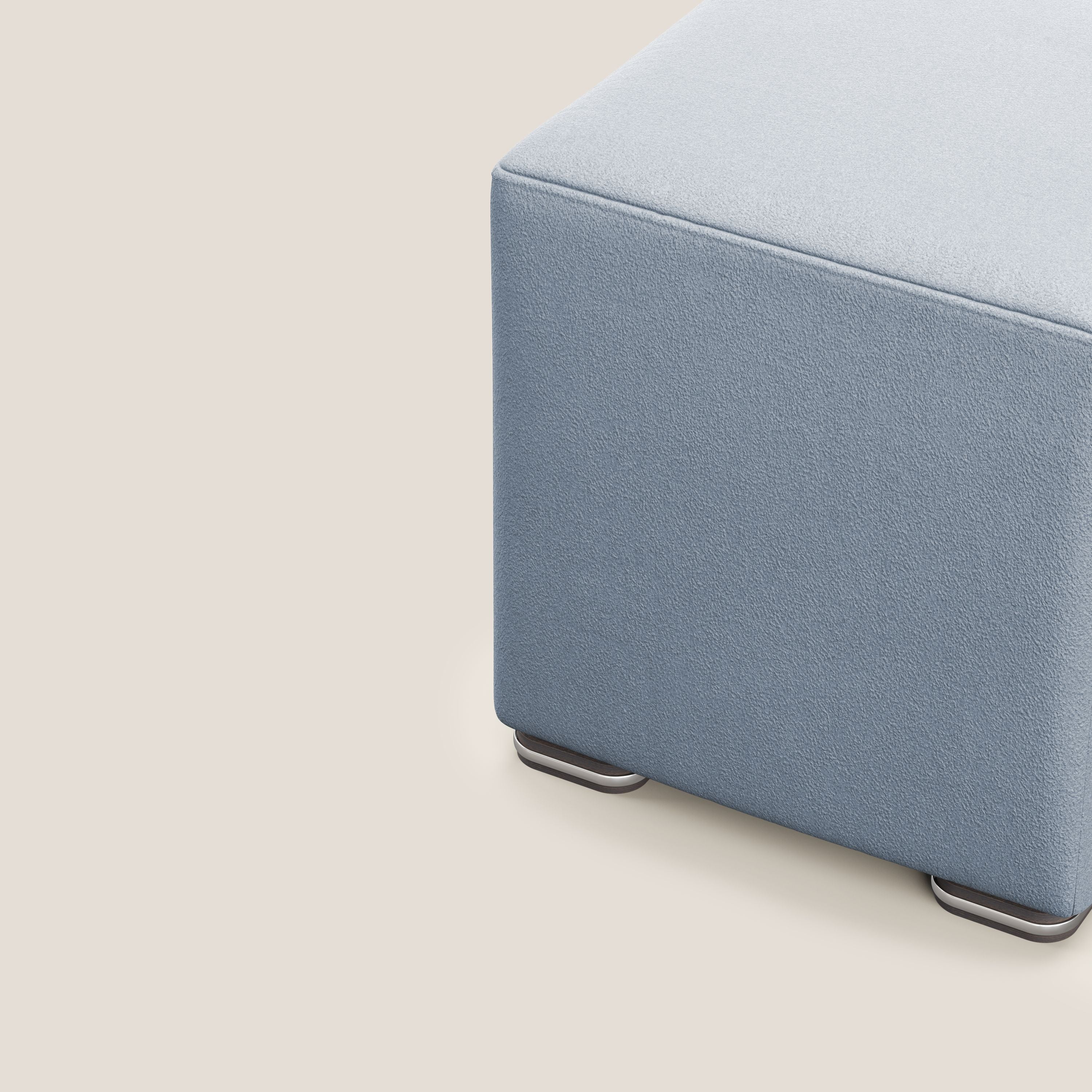 Cube pouf in microfibra smacchiabile T11 carta da zucchero - divani.store