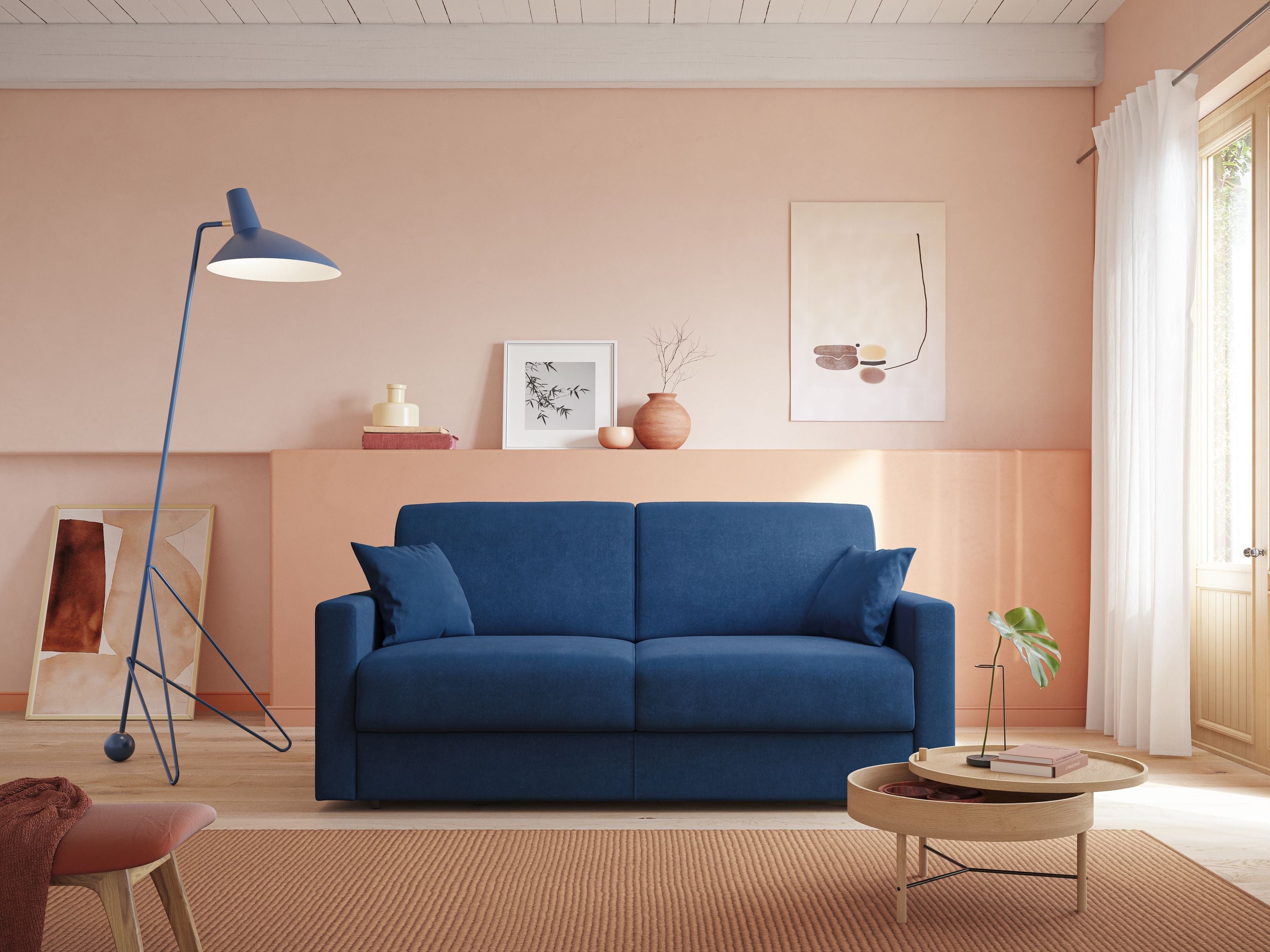 Chris Divano letto in microfibra smacchiabile T11 tortora - divani.store