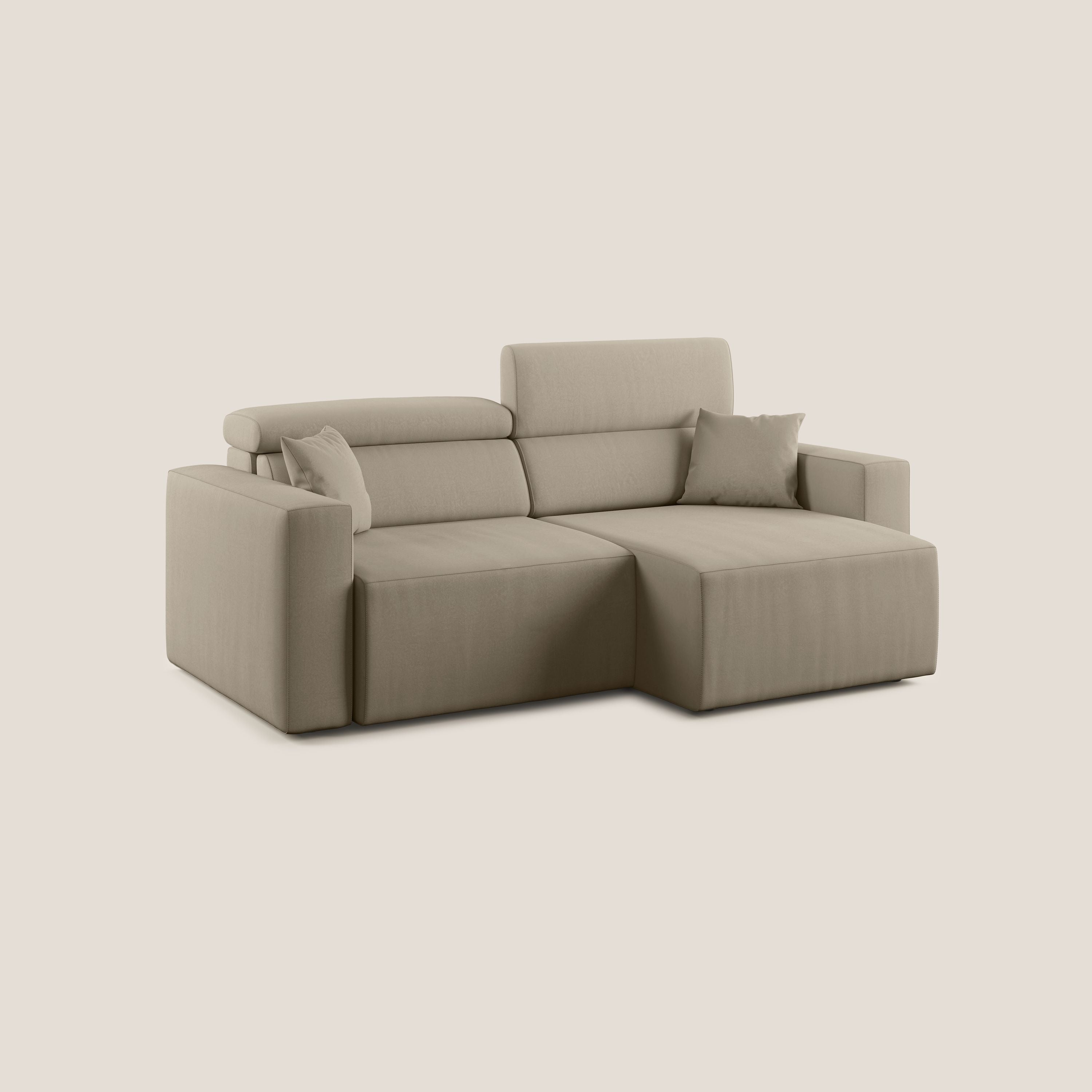 Orwell divano con seduta estraibile in microfibra smacchiabile T11 tortora - divani.store