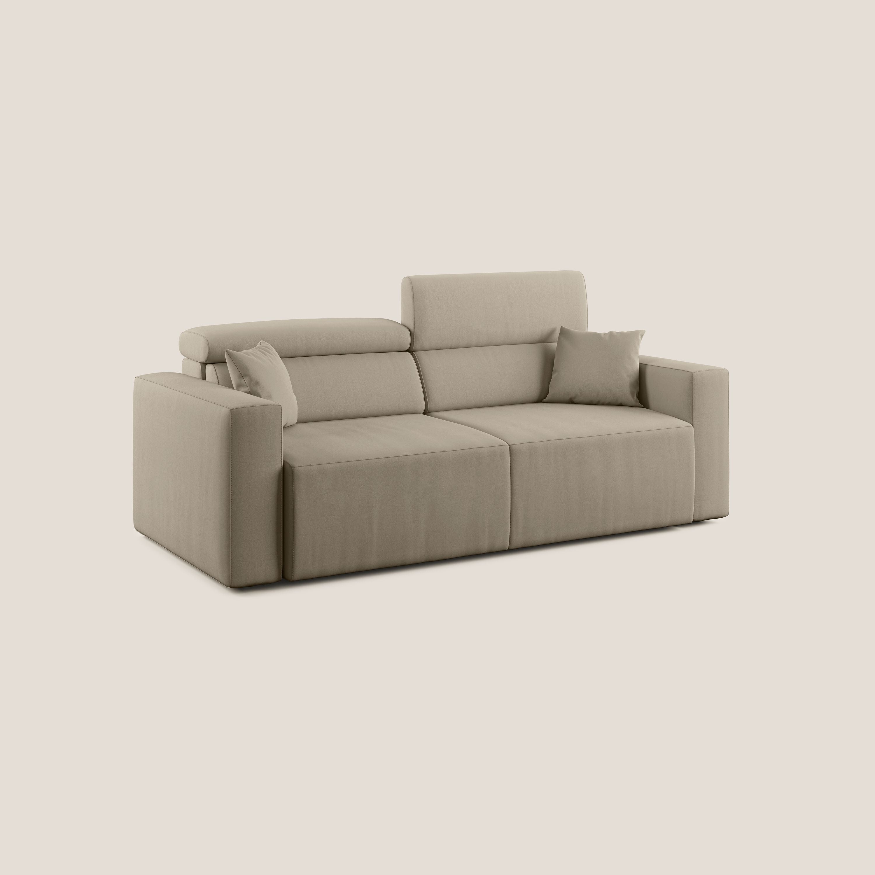 Orwell divano con seduta estraibile in microfibra smacchiabile T11 tortora - divani.store