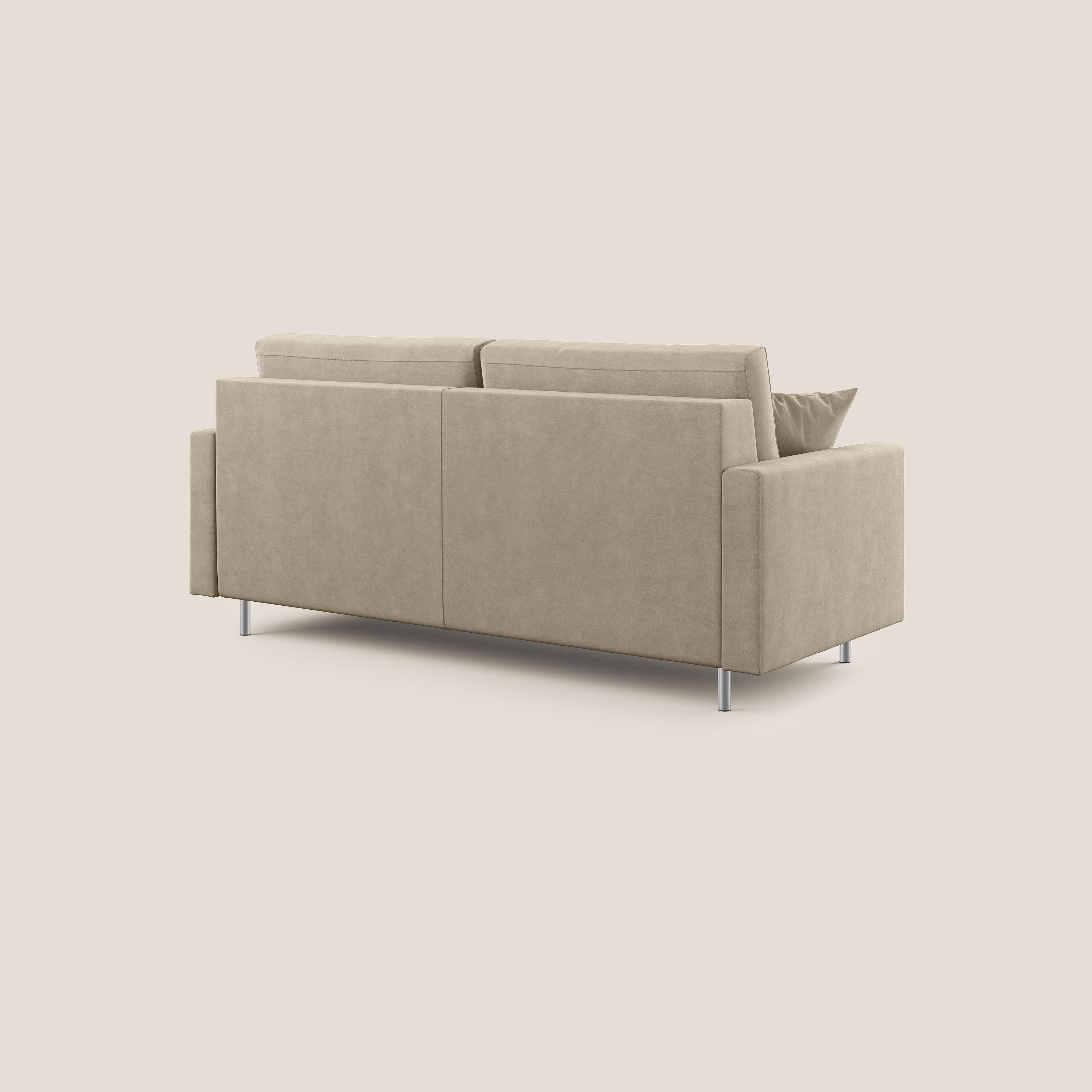 Megan divano letto matrimoniale in microfibra smacchiabile T11 tortora - divani.store