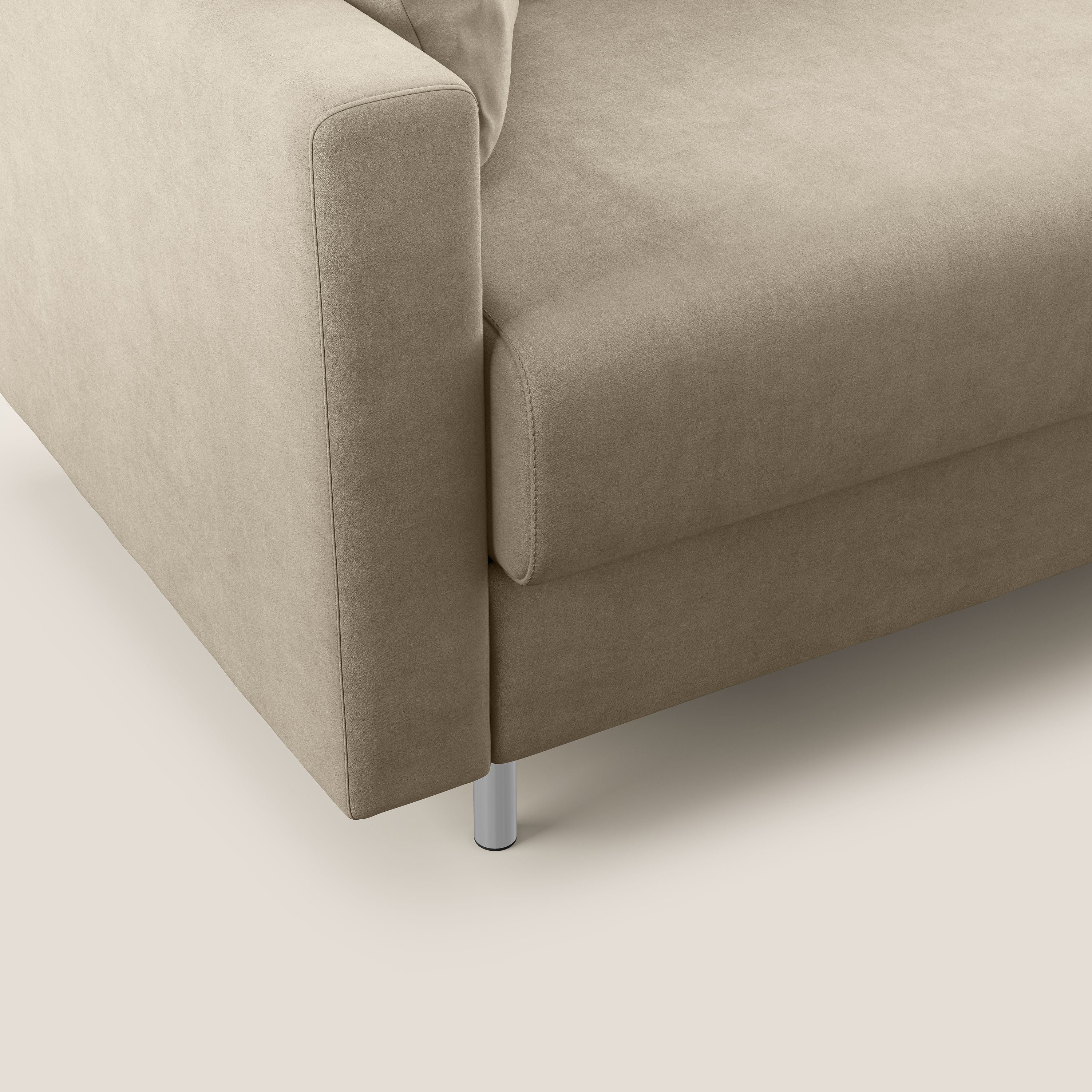 Megan divano letto matrimoniale in microfibra smacchiabile T11 tortora - divani.store