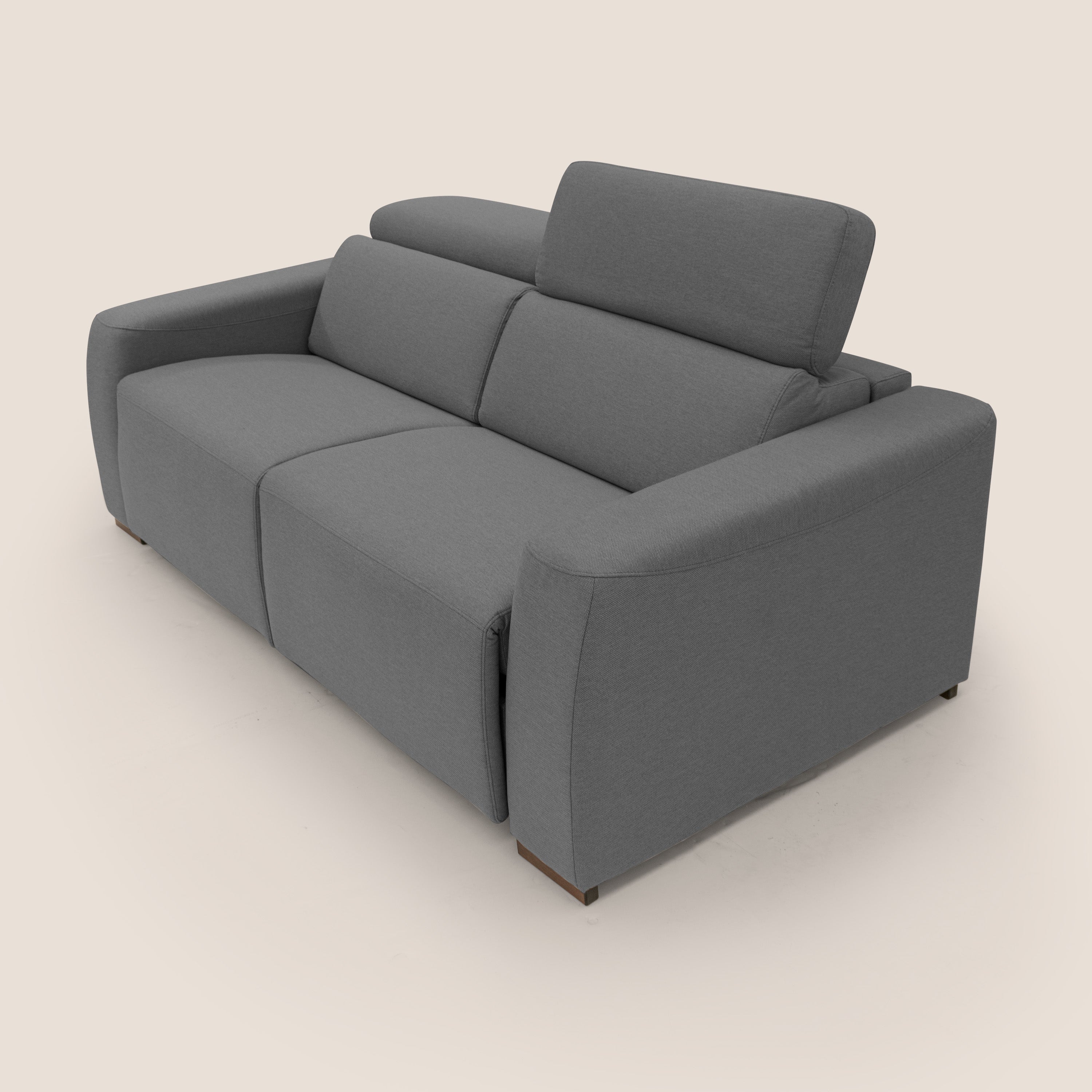 Poseidon canapé lit convertible + RELAX électrique en tissu imperméable détachable T05 anthracite