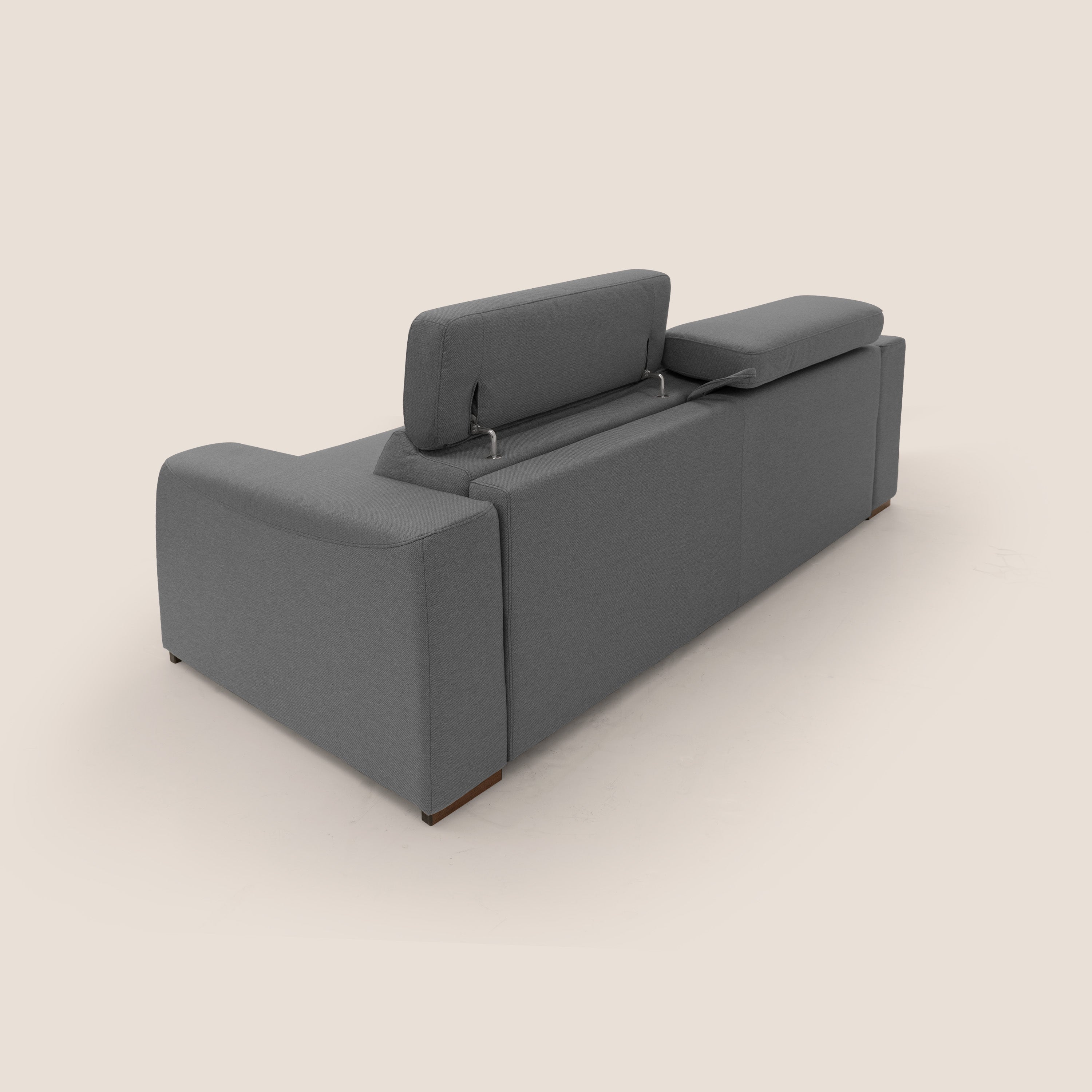 Poseidon canapé lit convertible + RELAX électrique en tissu imperméable détachable T05 anthracite