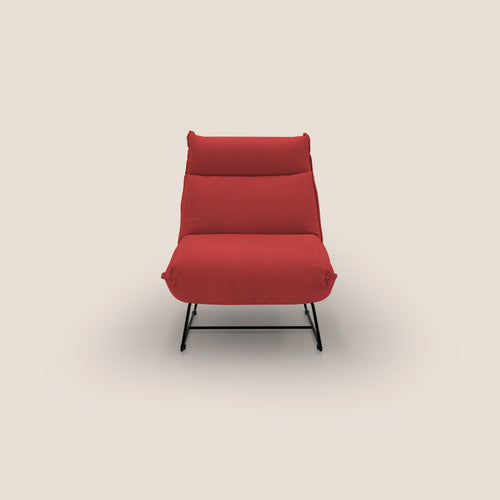 Tessa Poltroncina dal design moderno in morbida microfibra smacchiabile T11 rosso - divani.store