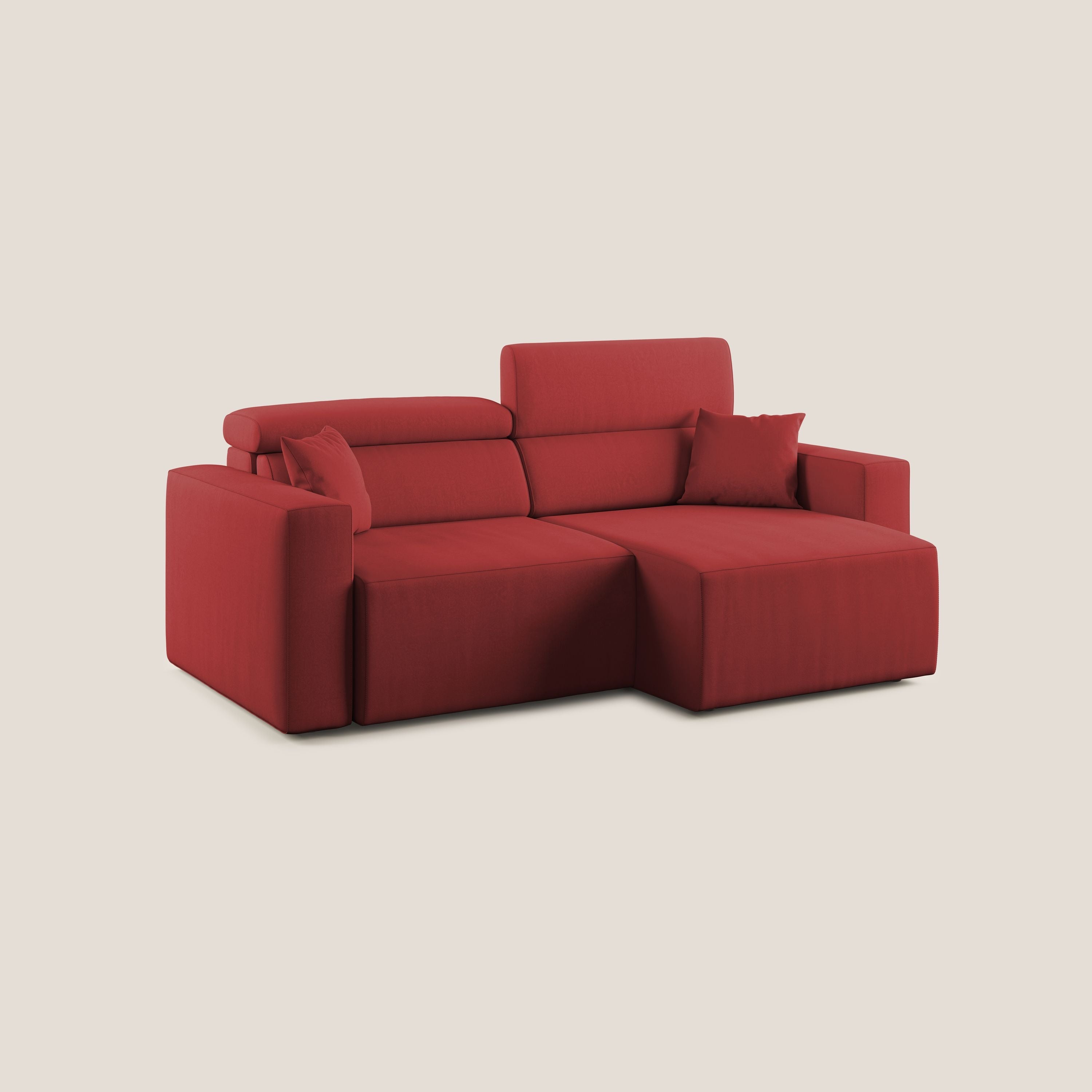 Orwell divano con seduta estraibile in microfibra smacchiabile T11 rosso - divani.store