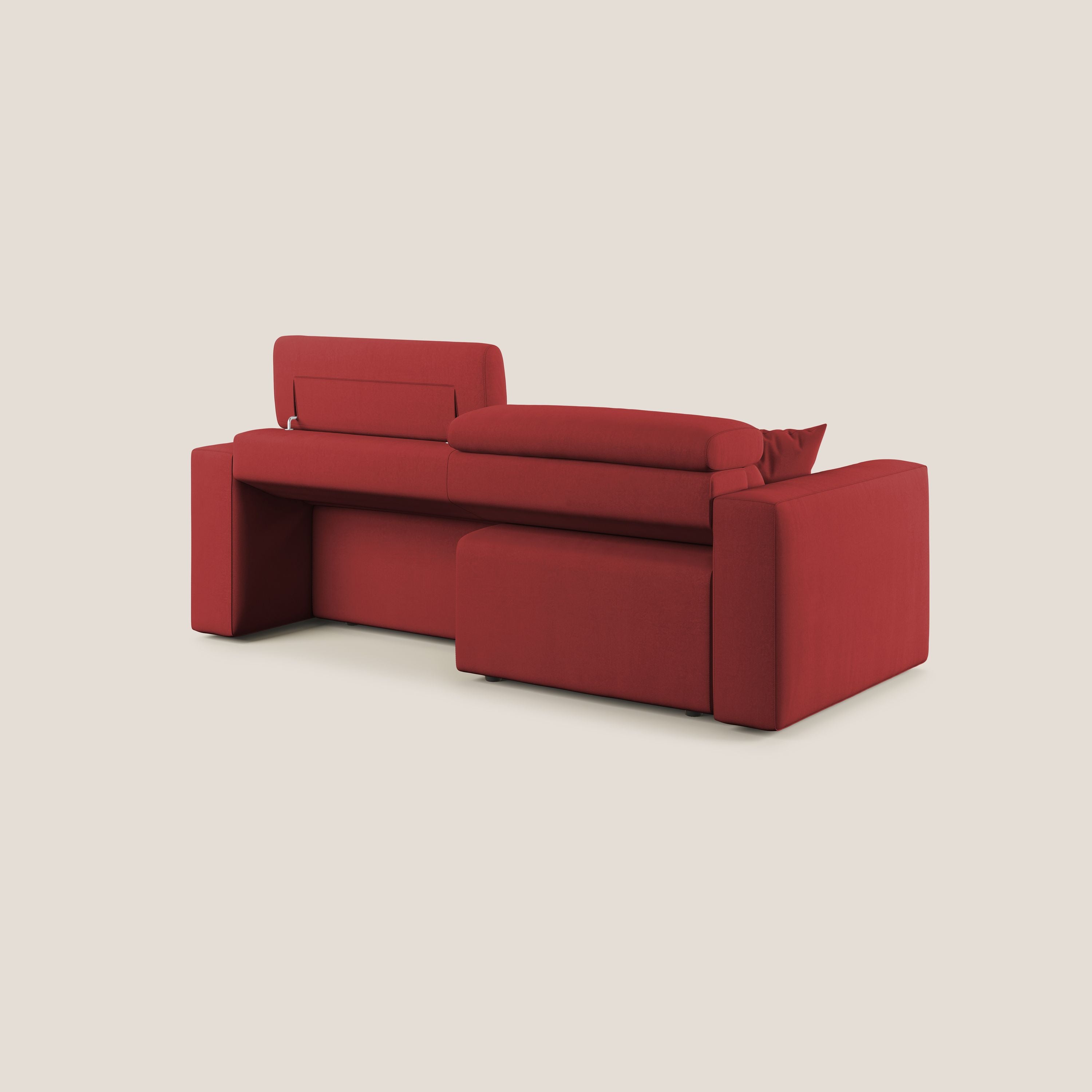 Orwell divano con seduta estraibile in microfibra smacchiabile T11 rosso - divani.store