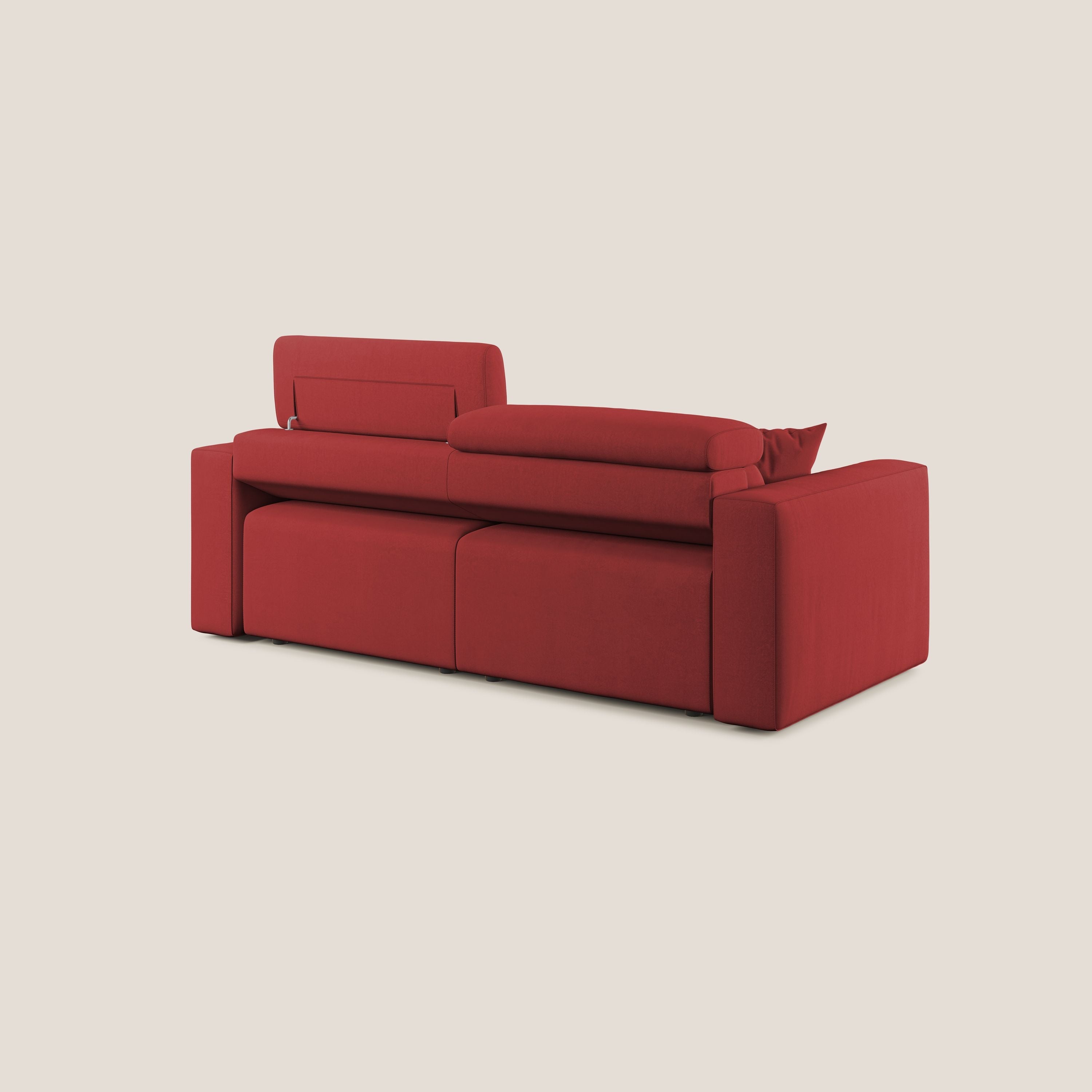 Orwell divano con seduta estraibile in microfibra smacchiabile T11 rosso - divani.store