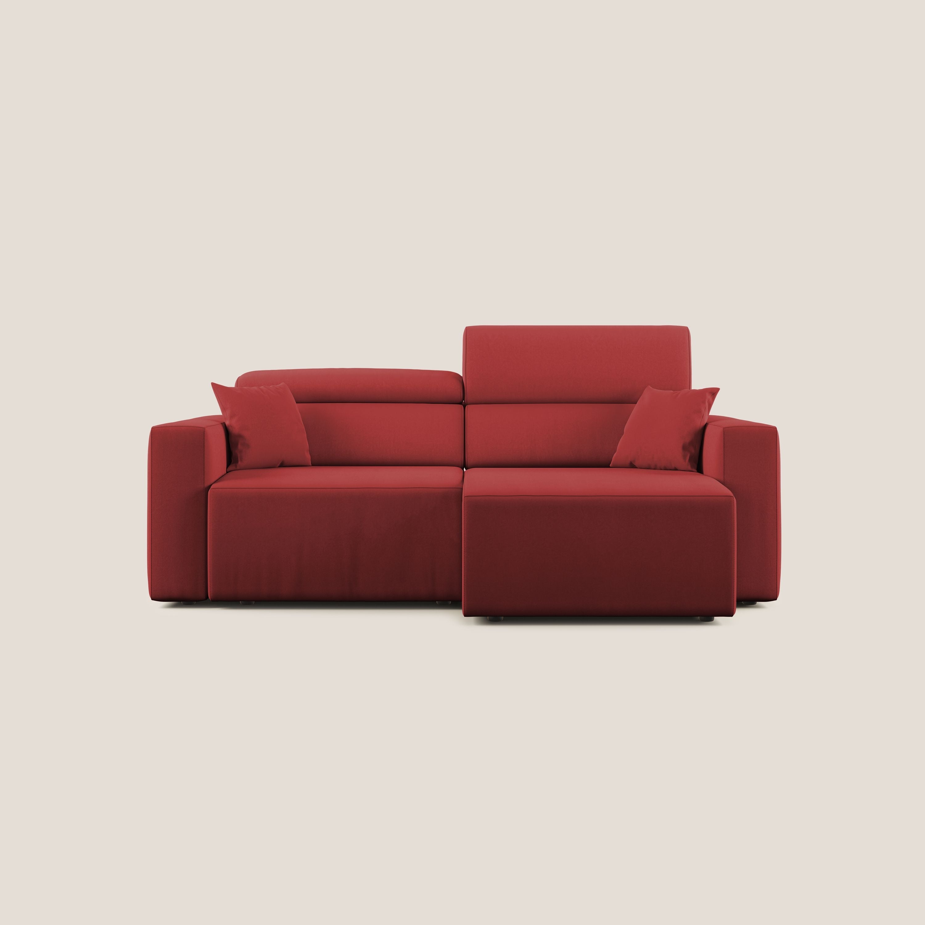 Orwell divano con seduta estraibile in microfibra smacchiabile T11 rosso - divani.store