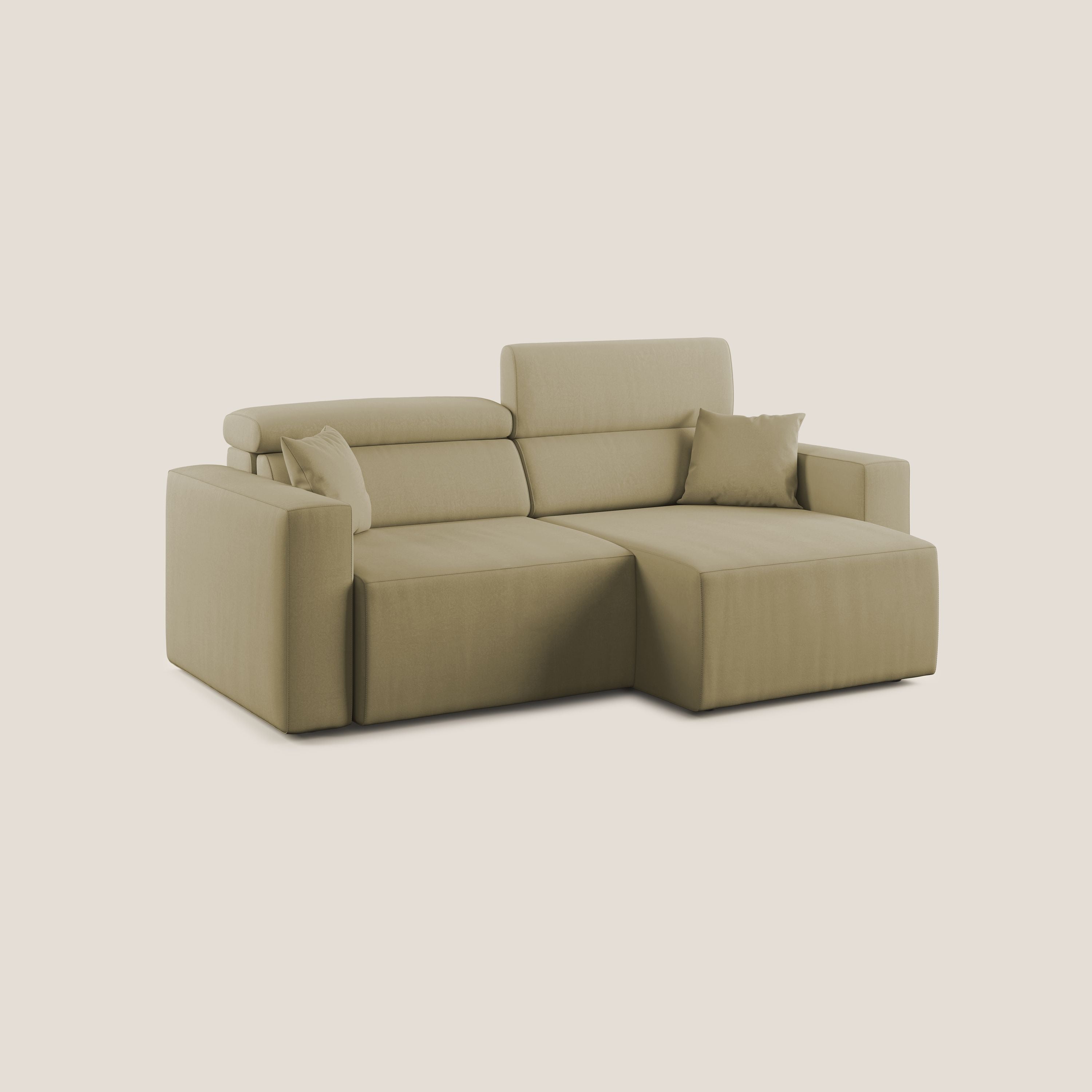 Orwell divano con seduta estraibile in microfibra smacchiabile T11 beige - divani.store