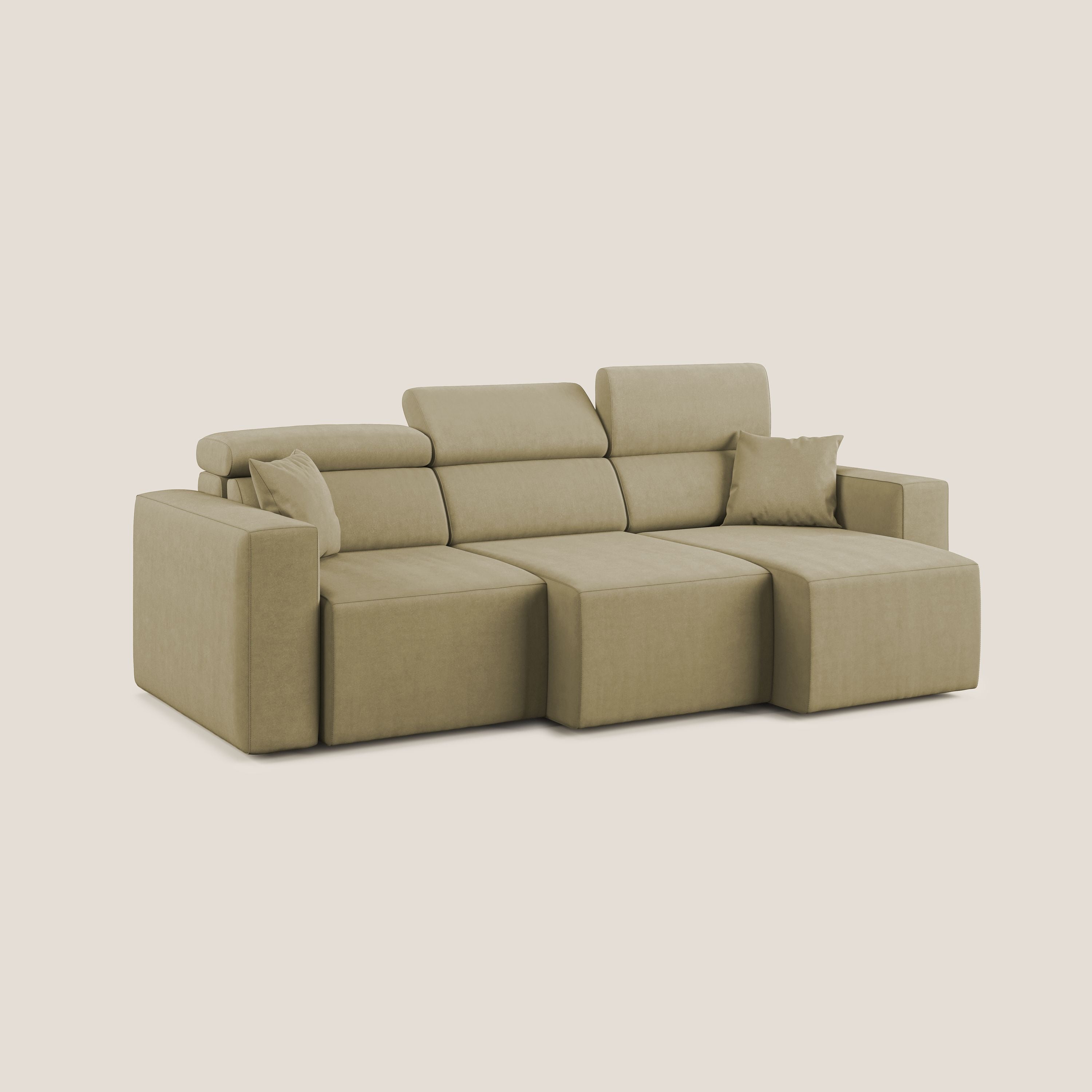 Orwell divano con 3 sedute estraibili in microfibra smacchiabile T11 beige - divani.store