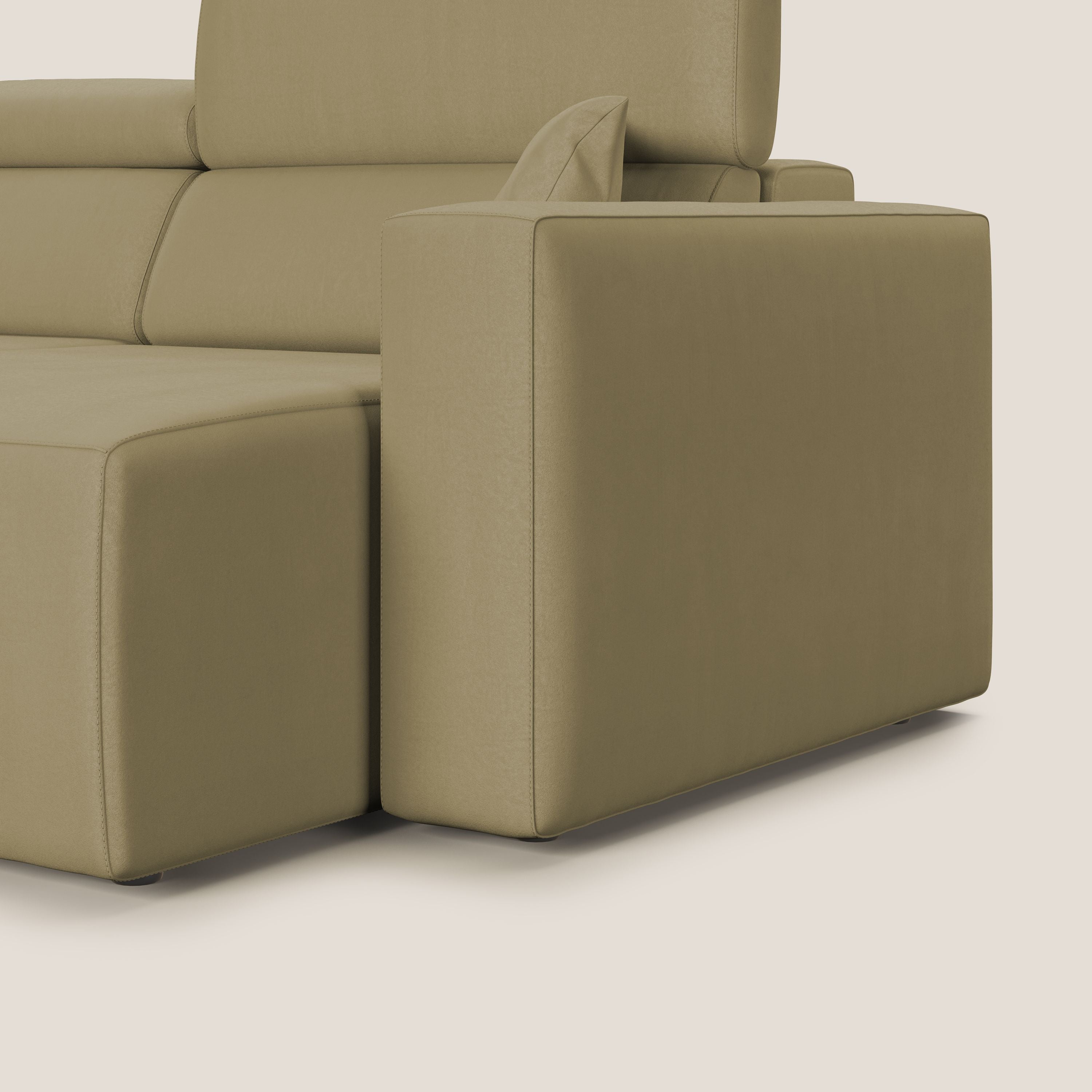 Orwell divano con seduta estraibile in microfibra smacchiabile T11 beige - divani.store