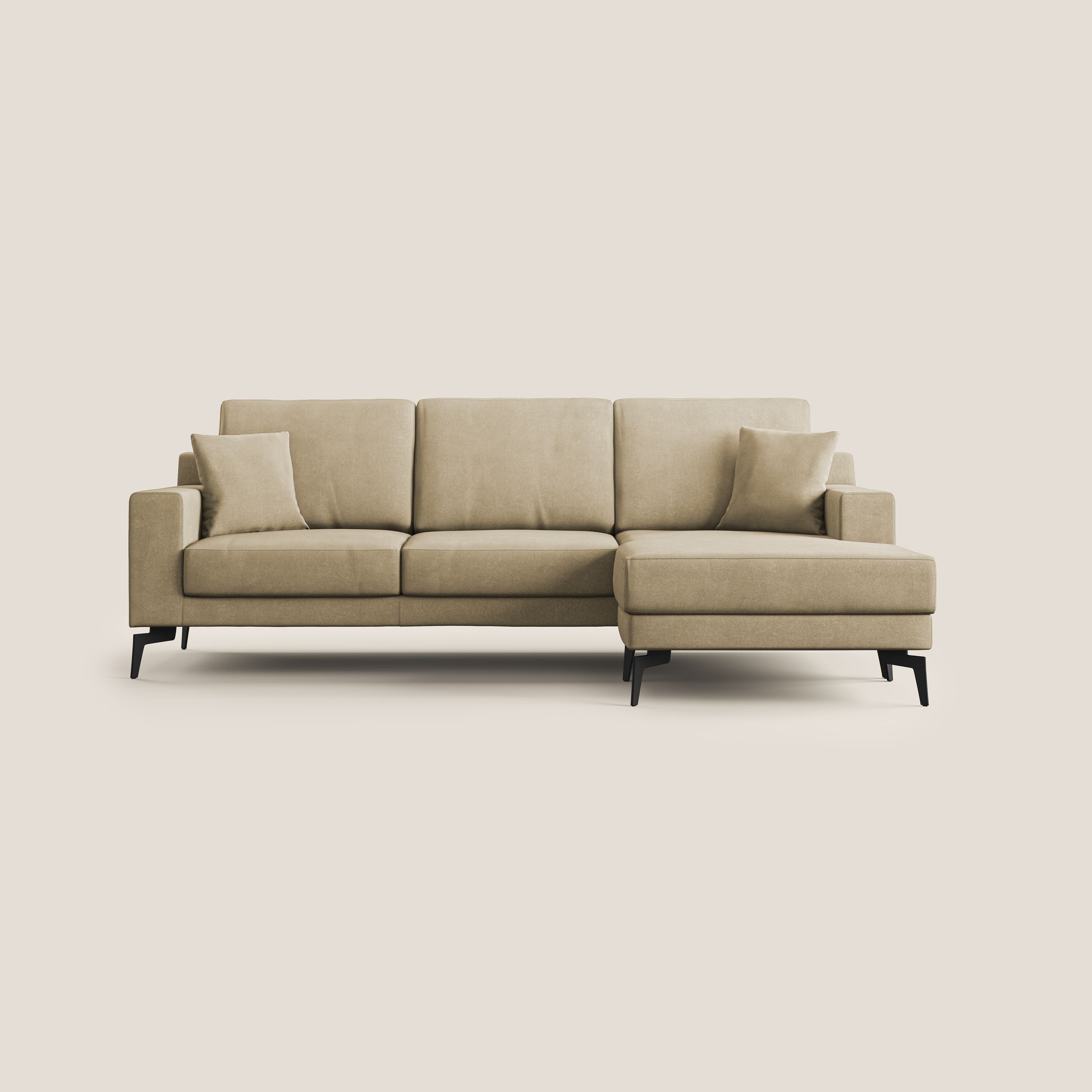 Prestige divano angolare reversibile in microfibra smacchiabile T11 beige - divani.store