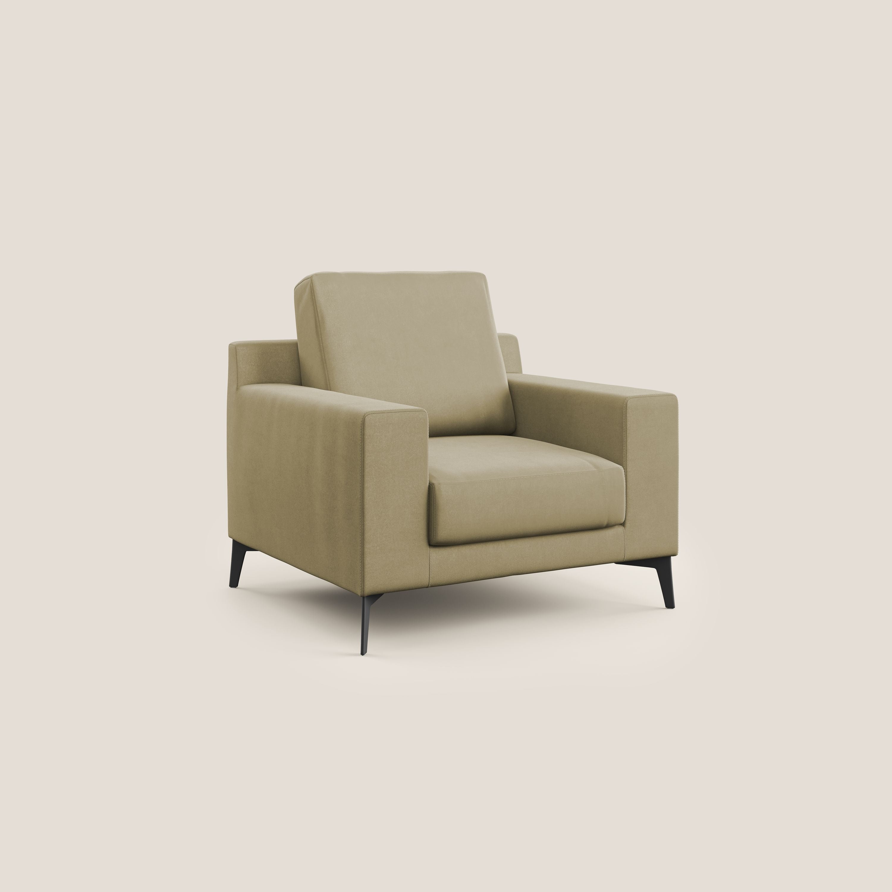 Prestige poltroncina moderna in microfibra smacchiabile T11 beige - divani.store