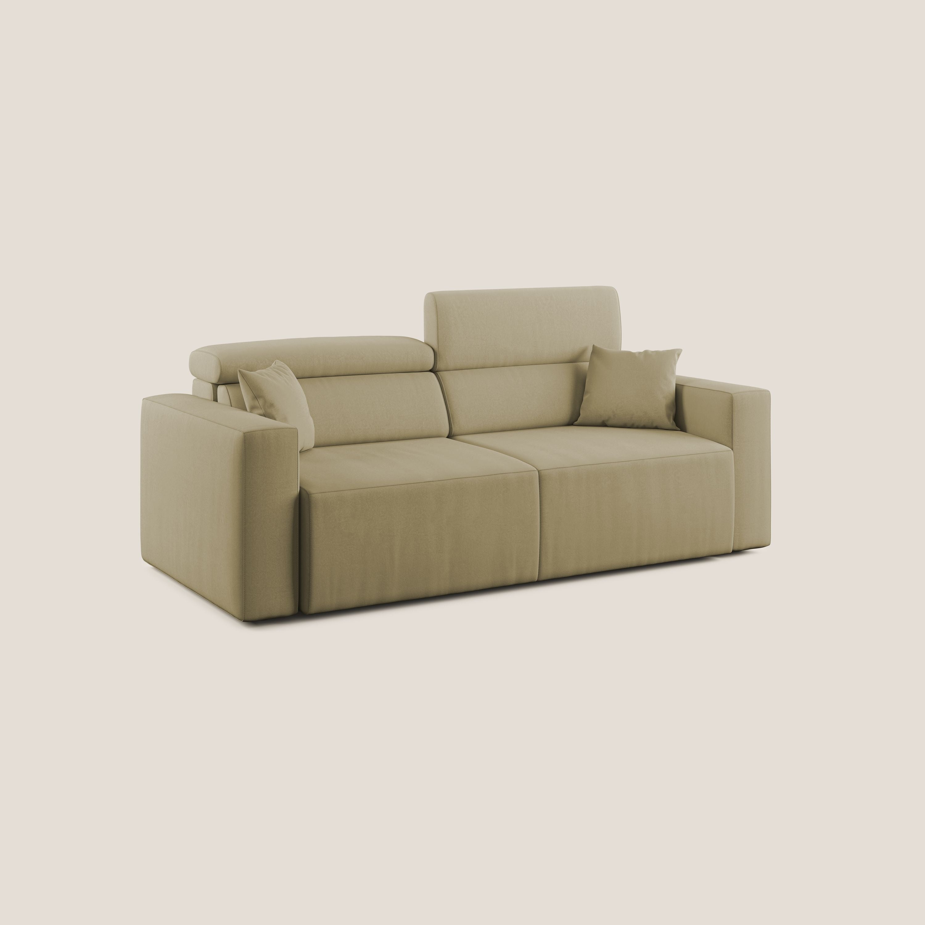 Orwell divano con seduta estraibile in microfibra smacchiabile T11 beige - divani.store