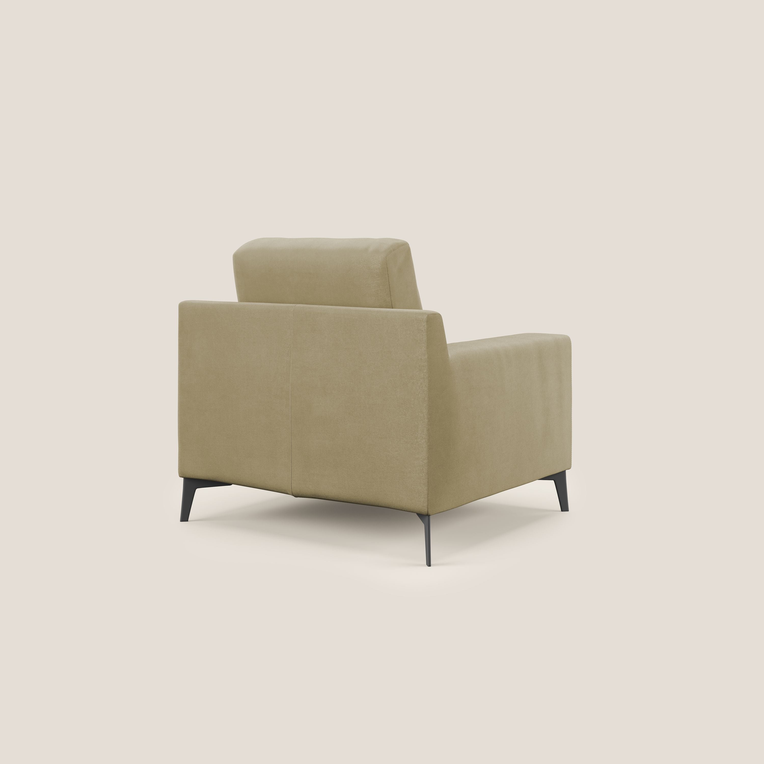 Prestige poltroncina moderna in microfibra smacchiabile T11 beige - divani.store