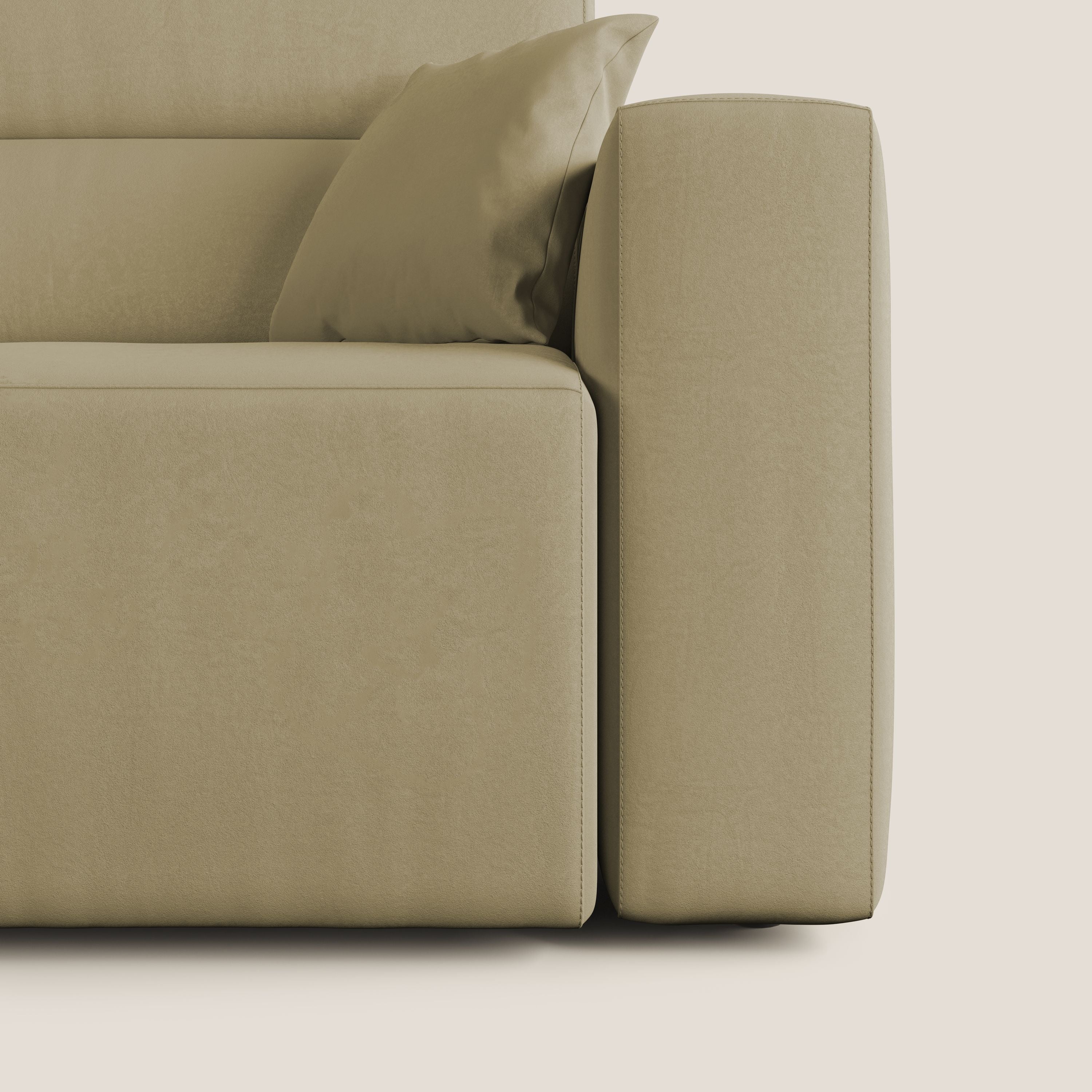 Orwell divano con seduta estraibile in microfibra smacchiabile T11 beige - divani.store