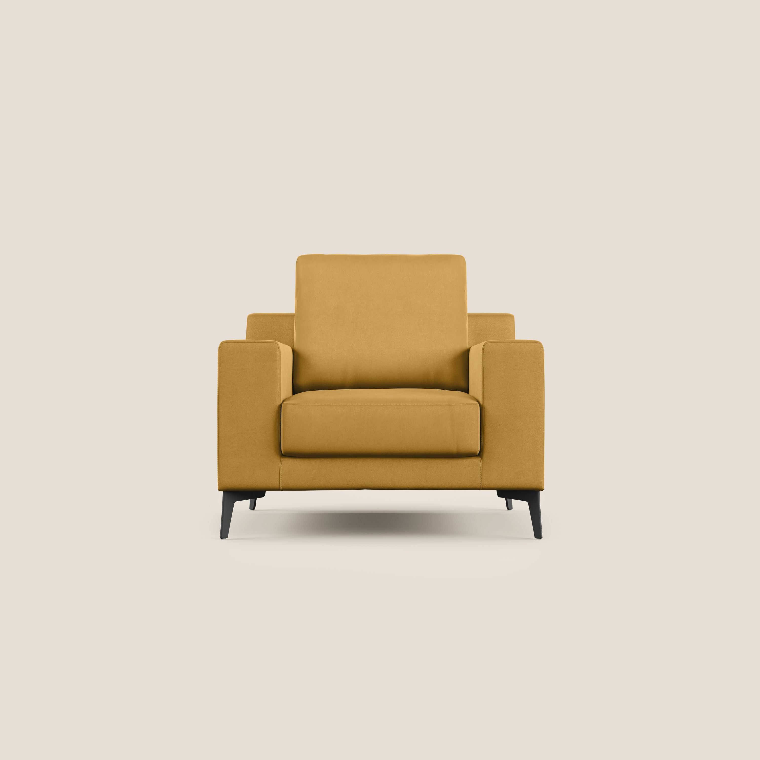 Prestige poltroncina moderna in microfibra smacchiabile T11 giallo - divani.store