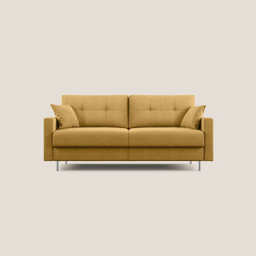 Megan divano letto matrimoniale in microfibra smacchiabile T11 giallo - divani.store