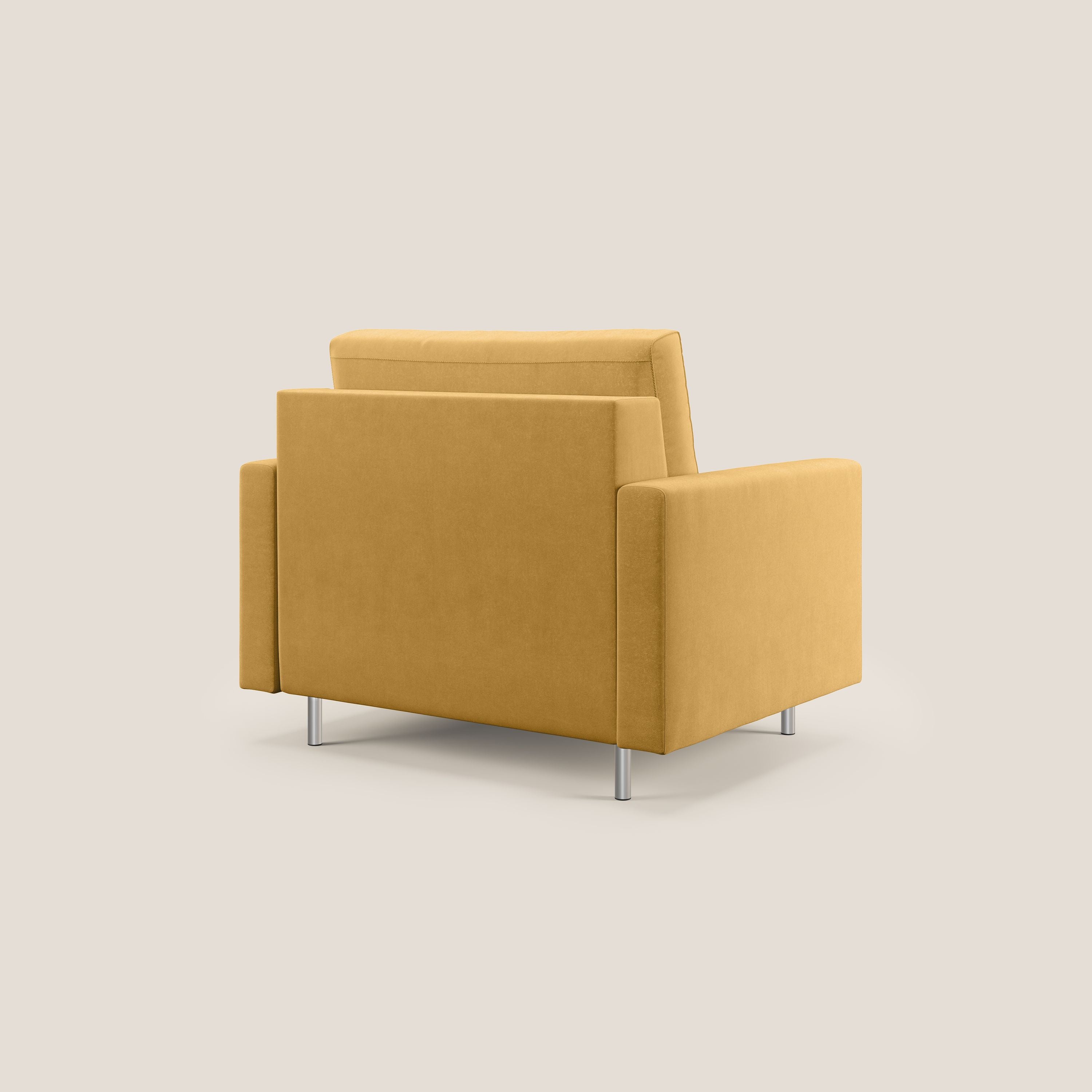 Megan poltrona letto in microfibra smacchiabile T11 giallo - divani.store