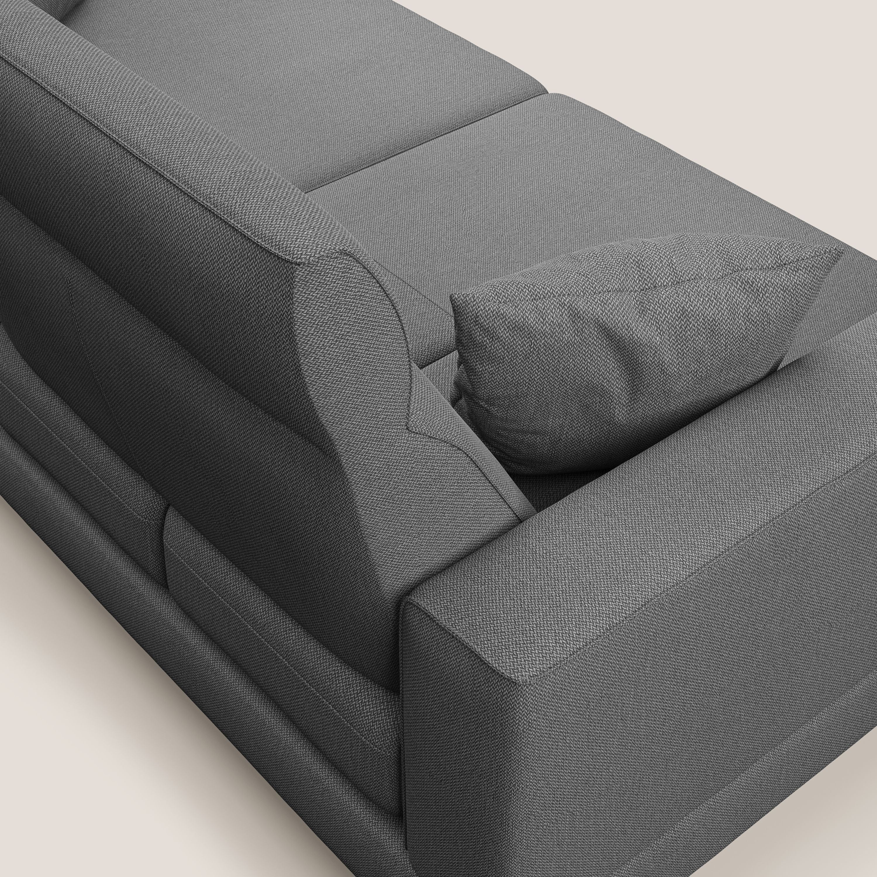 Slide Divano con schienali traslanti e poggiatesta in tessuto smacchiabile T05 antracite - divani.store