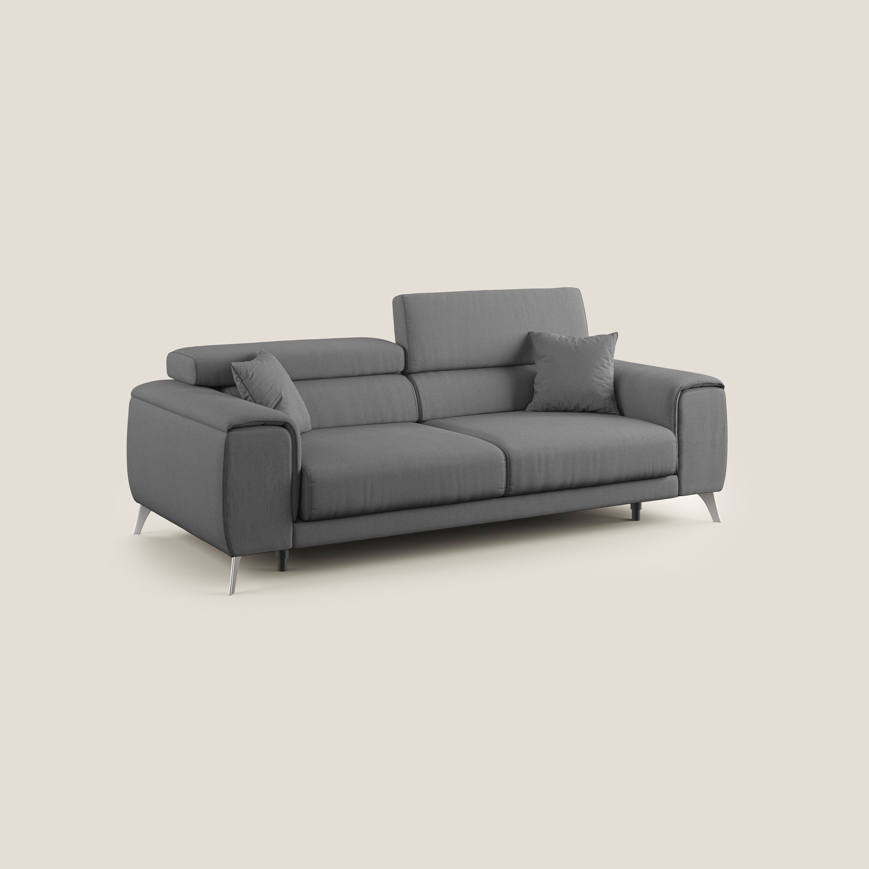 Fusion divano con sedute allungabili in tessuto smacchiabile T05 antracite - divani.store