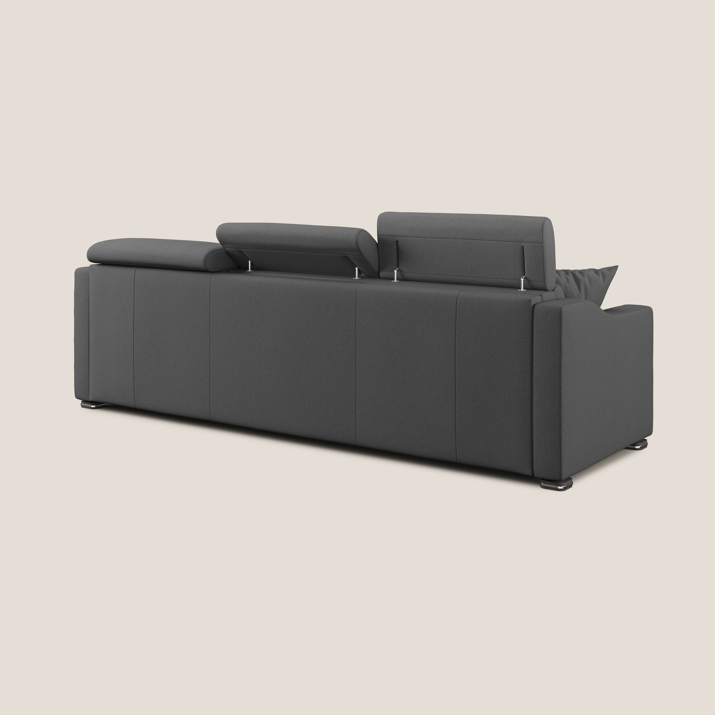 Amber divano letto angolare in tessuto smacchiabile T05 antracite - divani.store